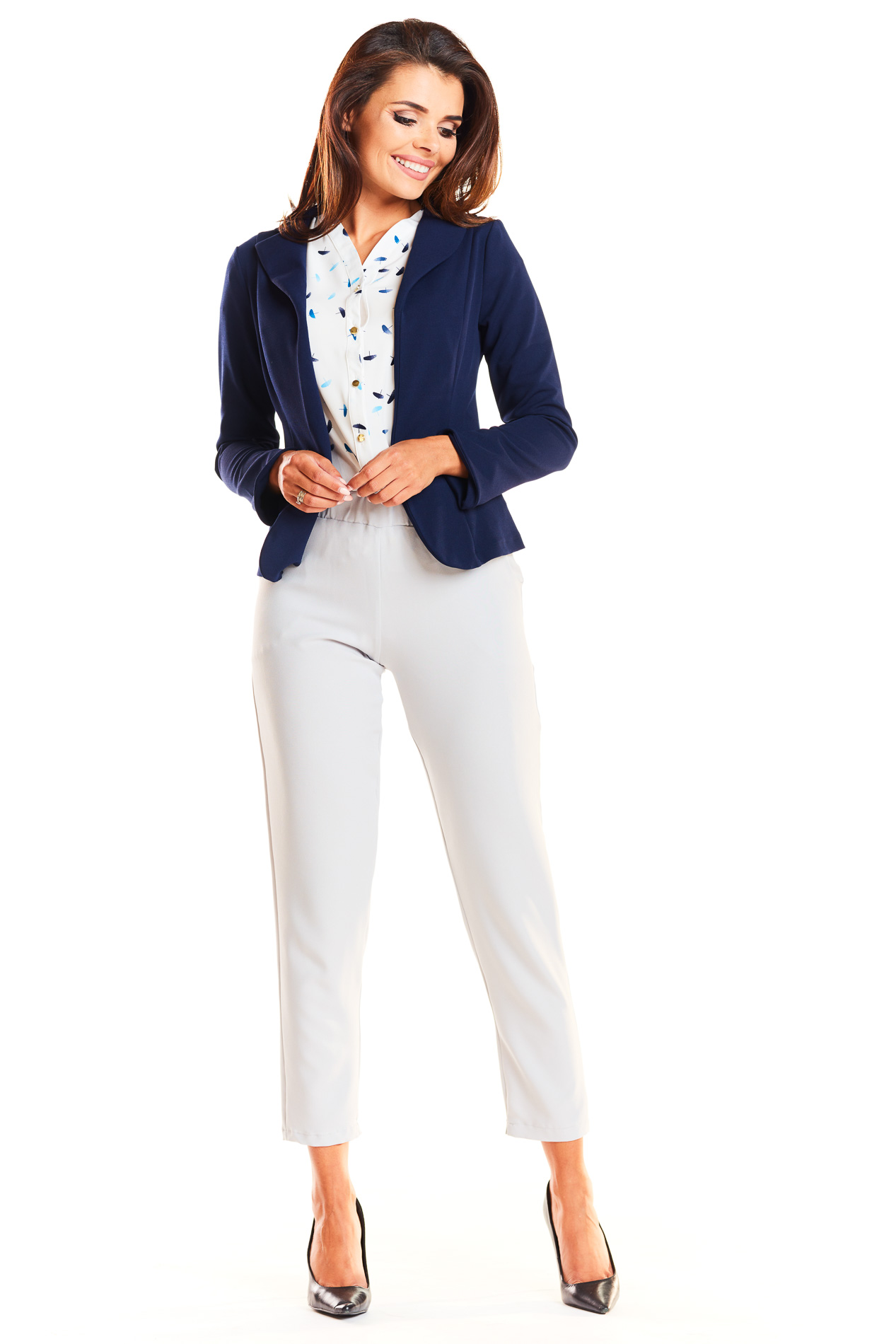 Awama Woman's Jacket A244 Navy Blue