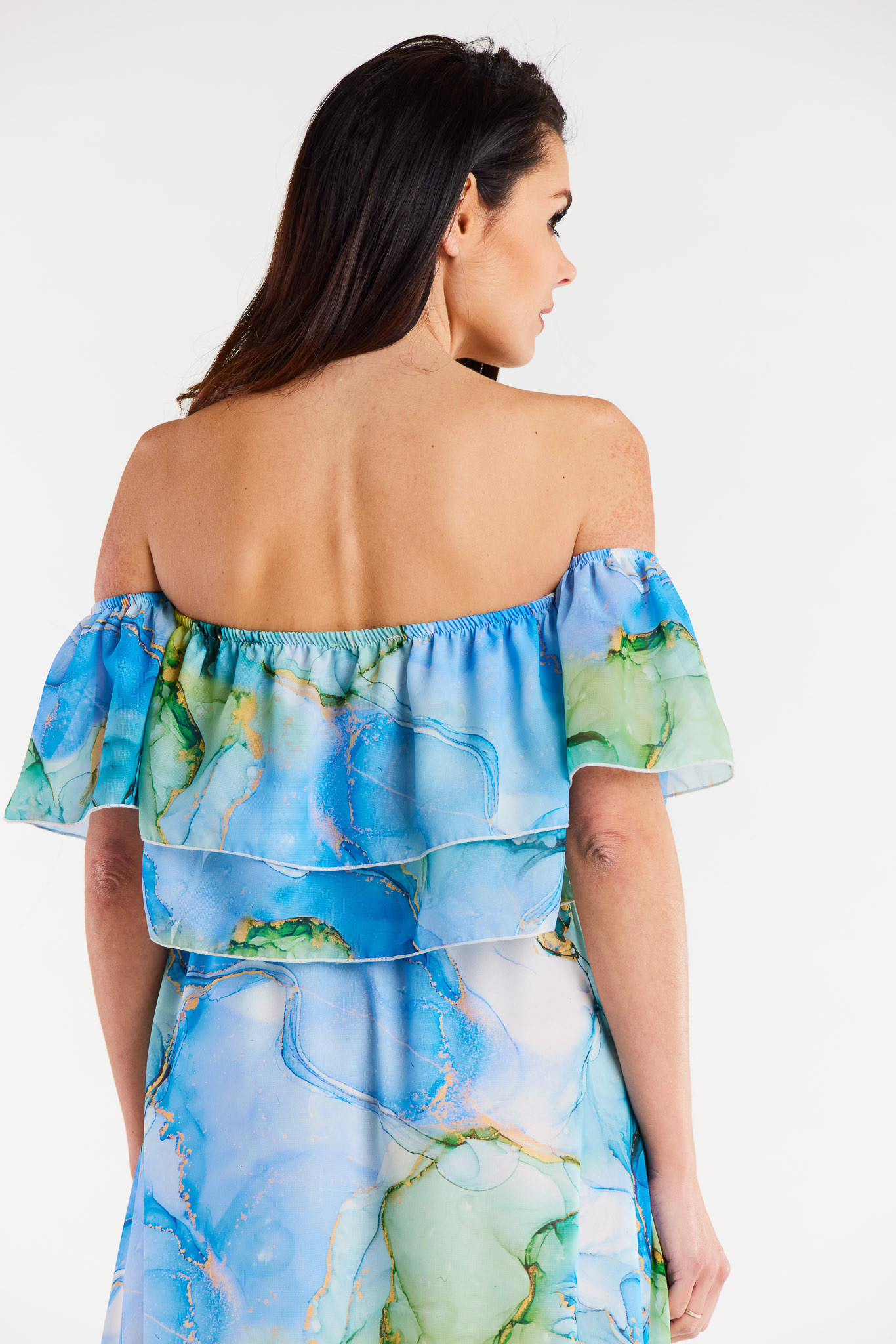 Awama Woman's Blouse A511 Blue/Pattern