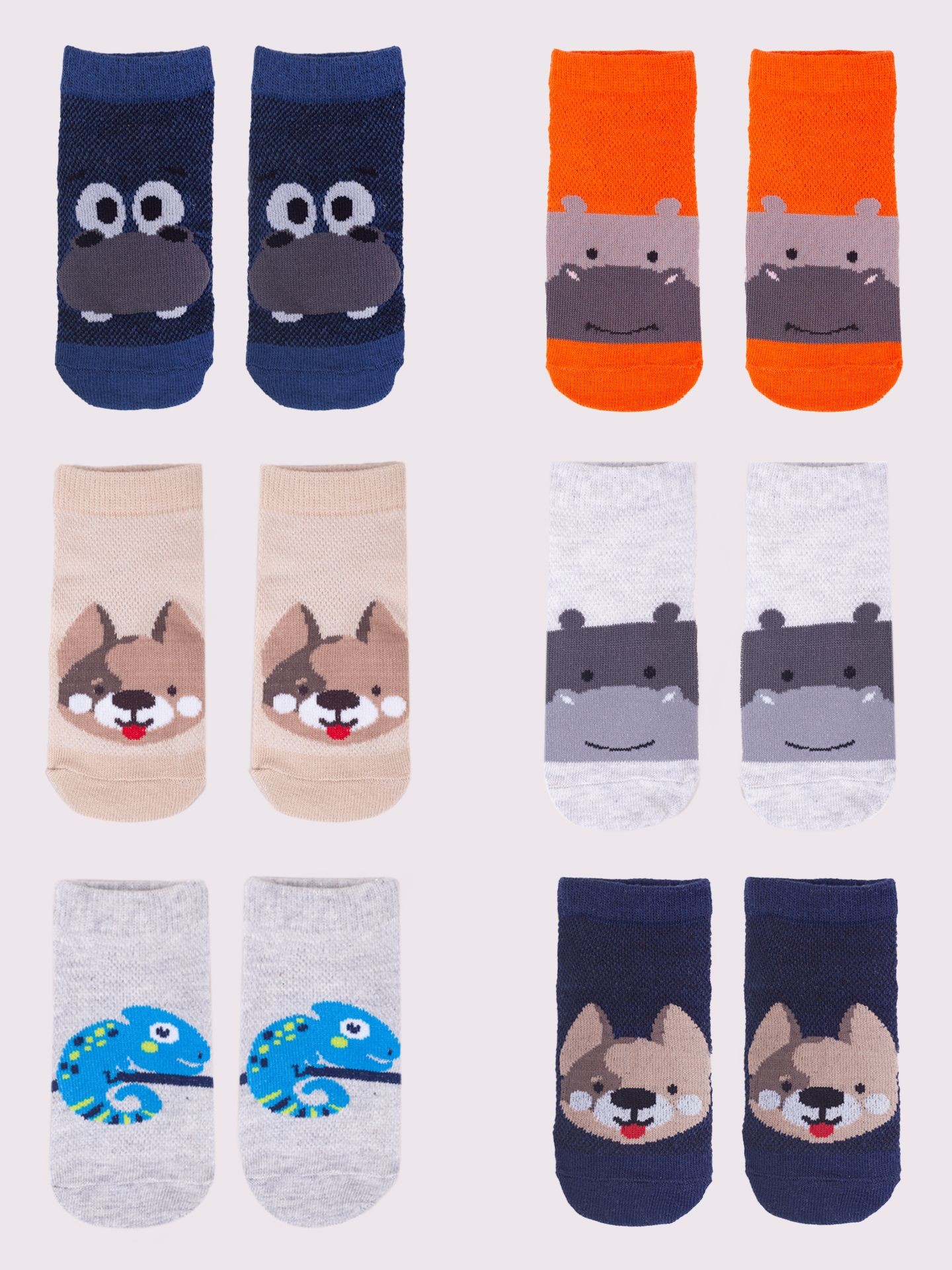 Levně Yoclub Kids's Ankle Thin Socks Pattern Colours 6-Pack P1