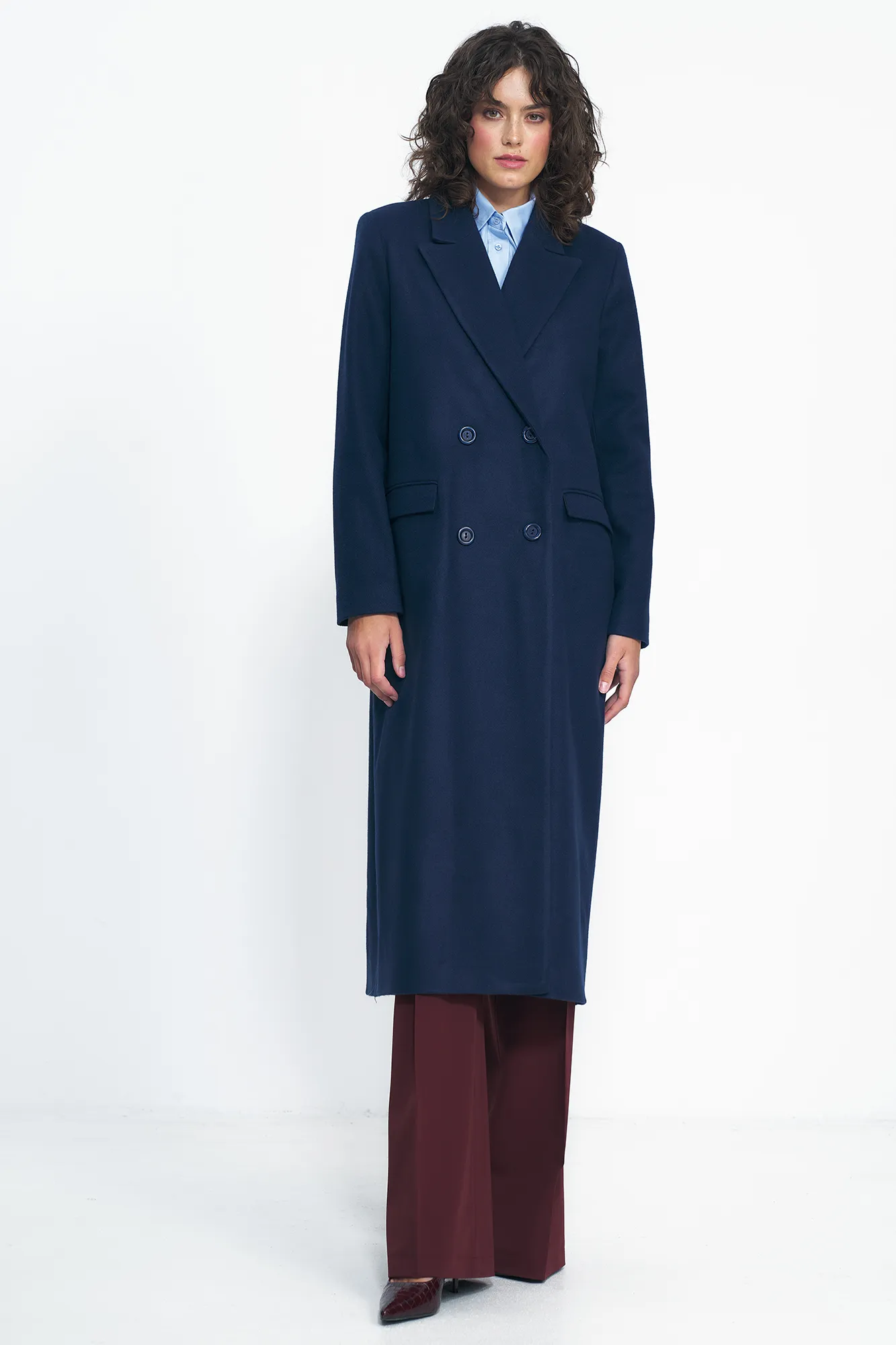 Levně Nife Woman's Coat PL20 Navy Blue