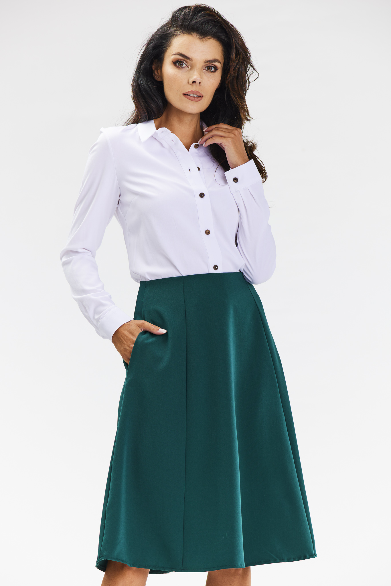 Awama Woman's Skirt A673 Bottle Green