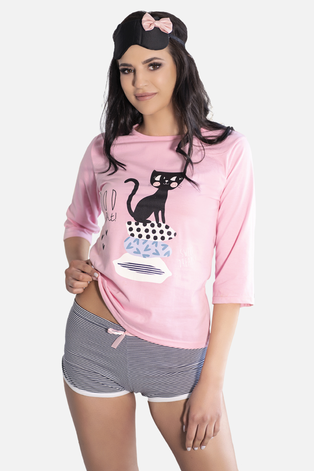 Levně Aprodit Cat Pyjamas Pink and Navy