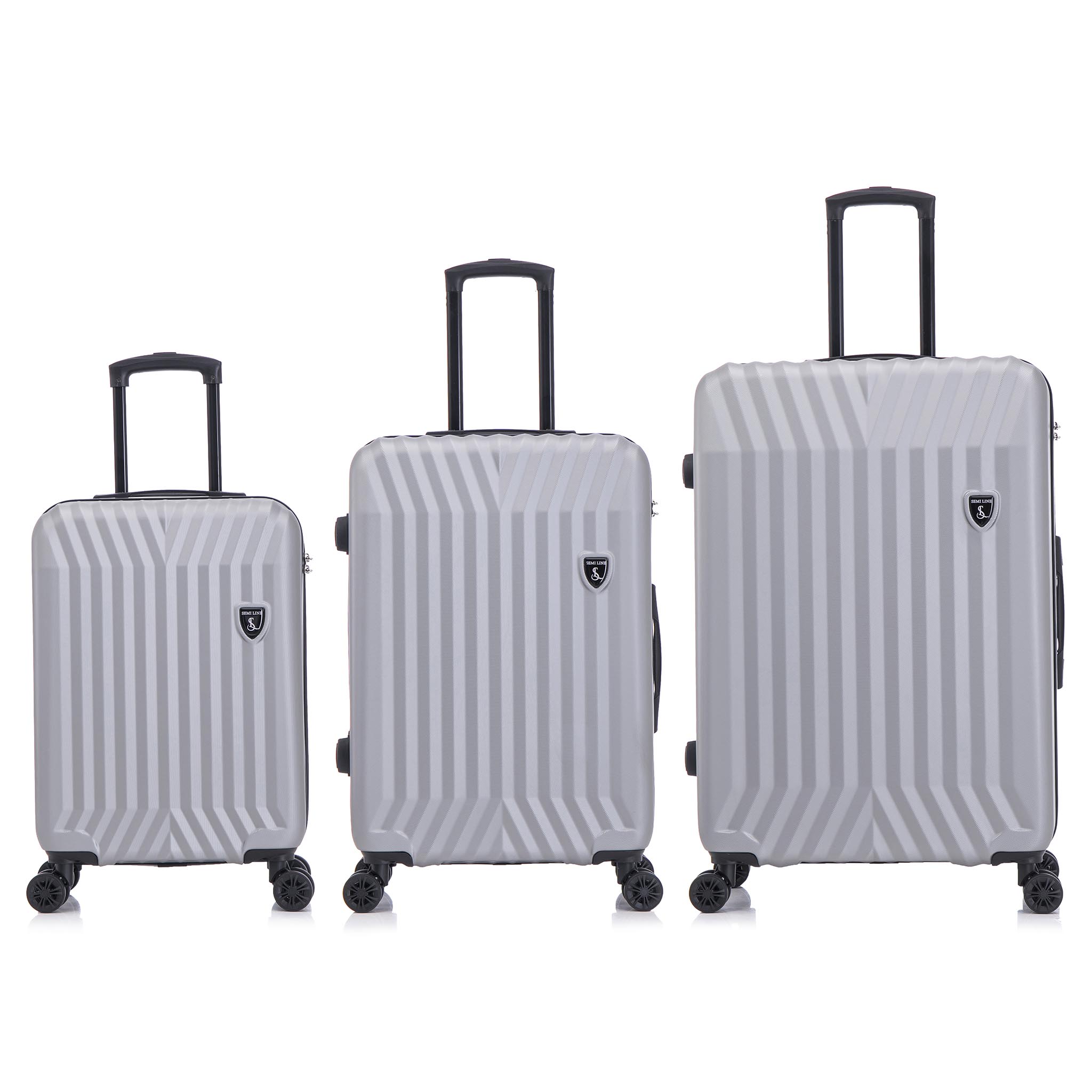 Semiline Unisex's 3-in-1 ABS Suitcases Set T5857-0