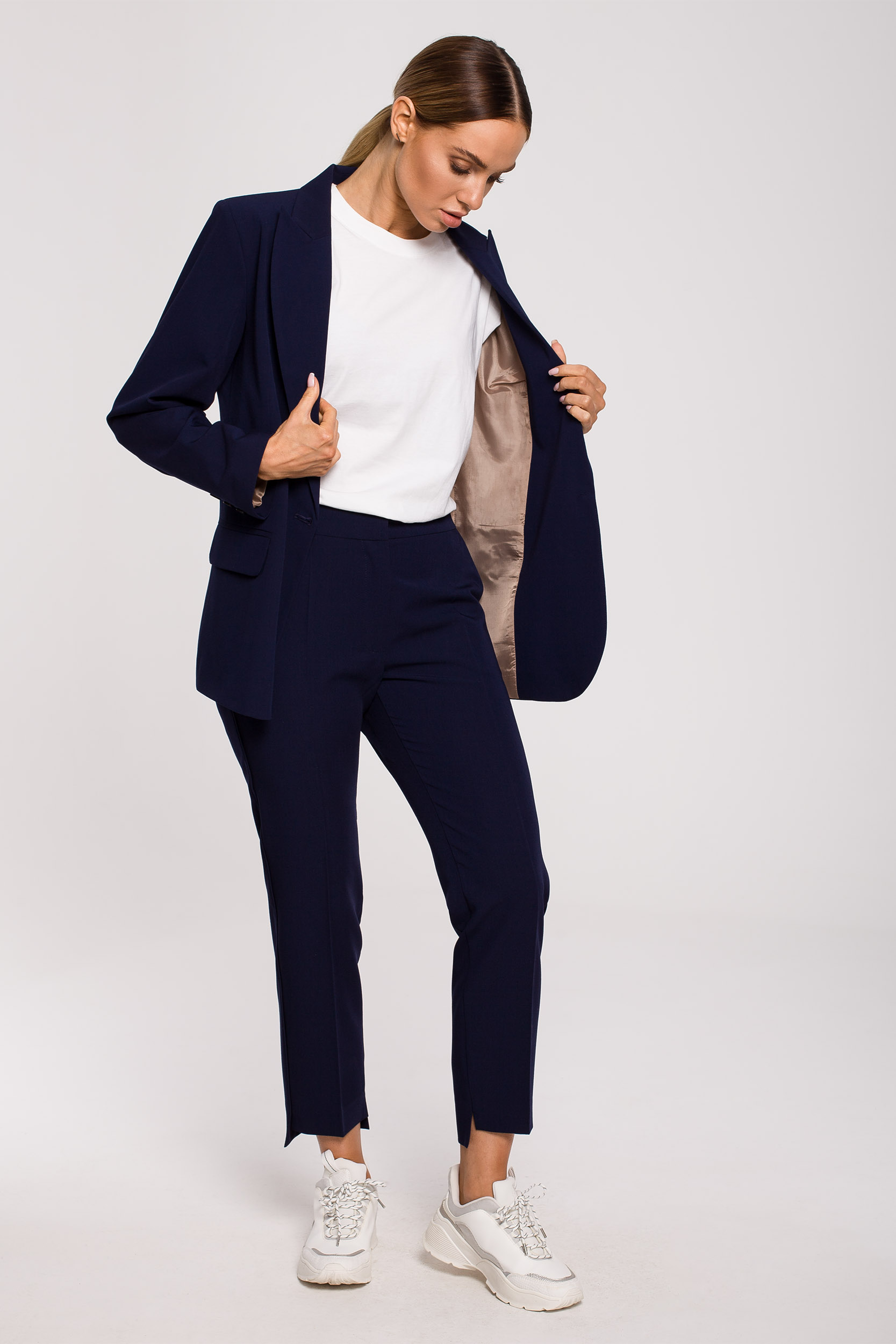 Made Of Emotion Woman&#039;s Jacket M602 Navy Blue