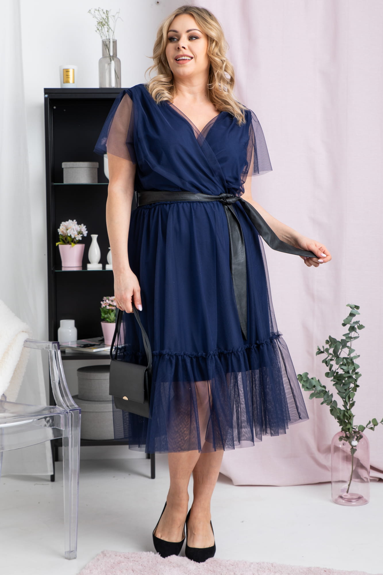 Rochie pentru femeie Karko SA705 bleumarin
