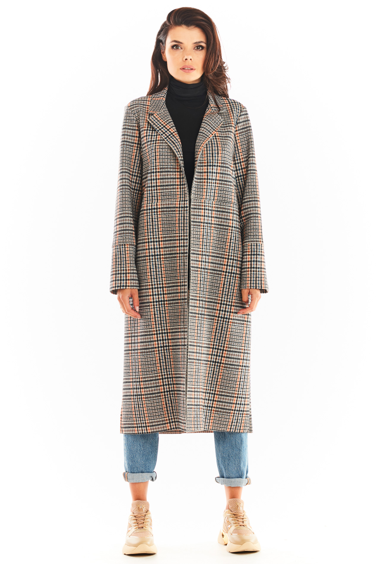 Awama Woman's Coat A368 Navy Blue