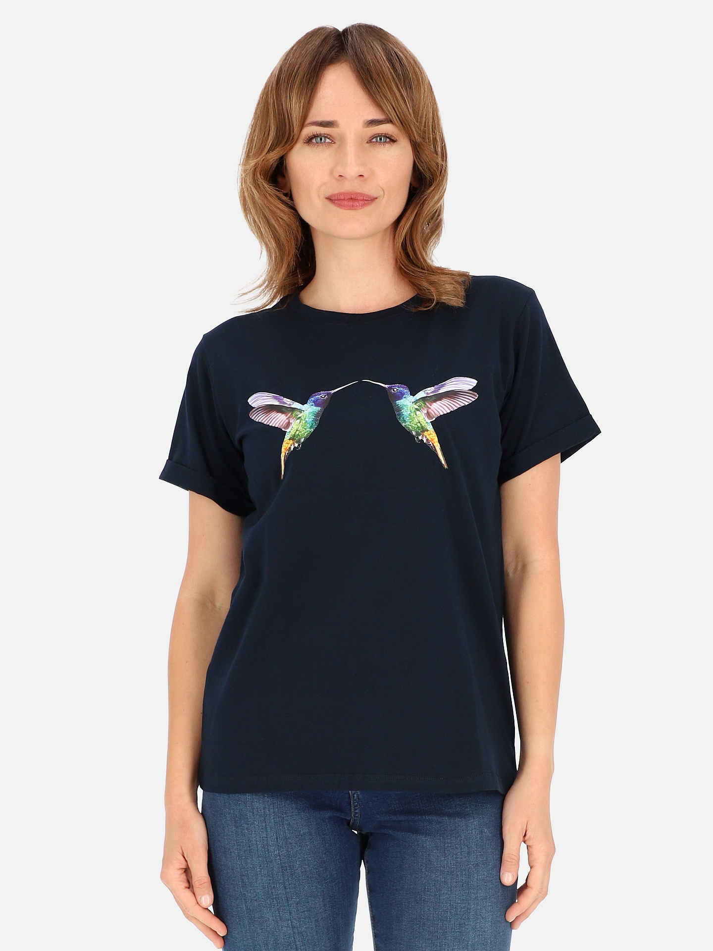 Dámska bavlnená blúzka s motívom kolibríka