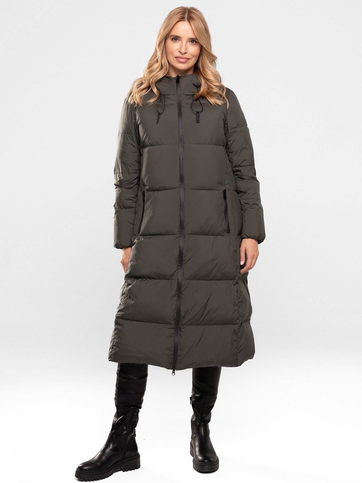 Дамско дълго ватирано яке