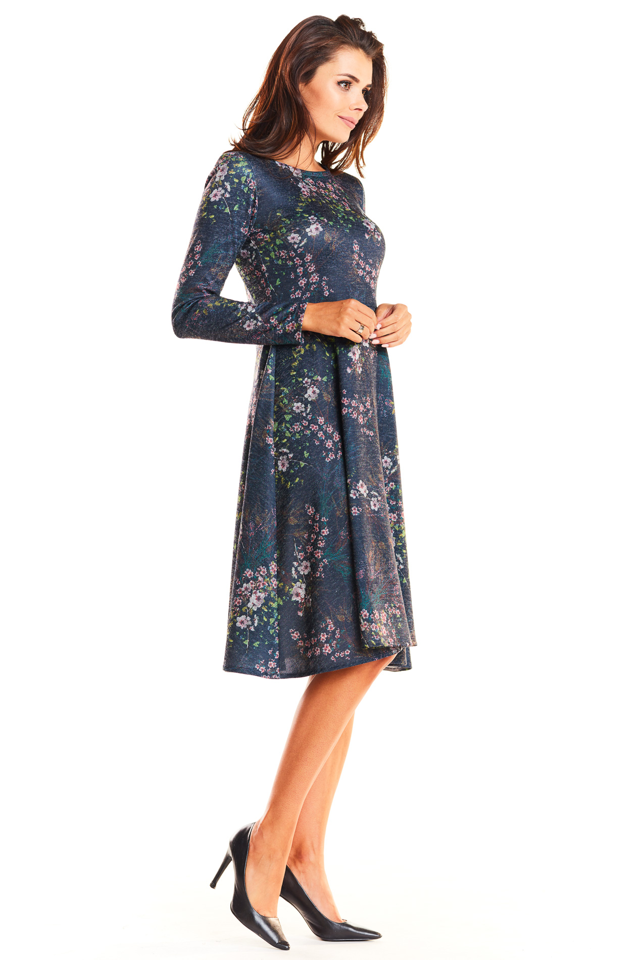 Awama Woman's Dress A250 Navy Blue