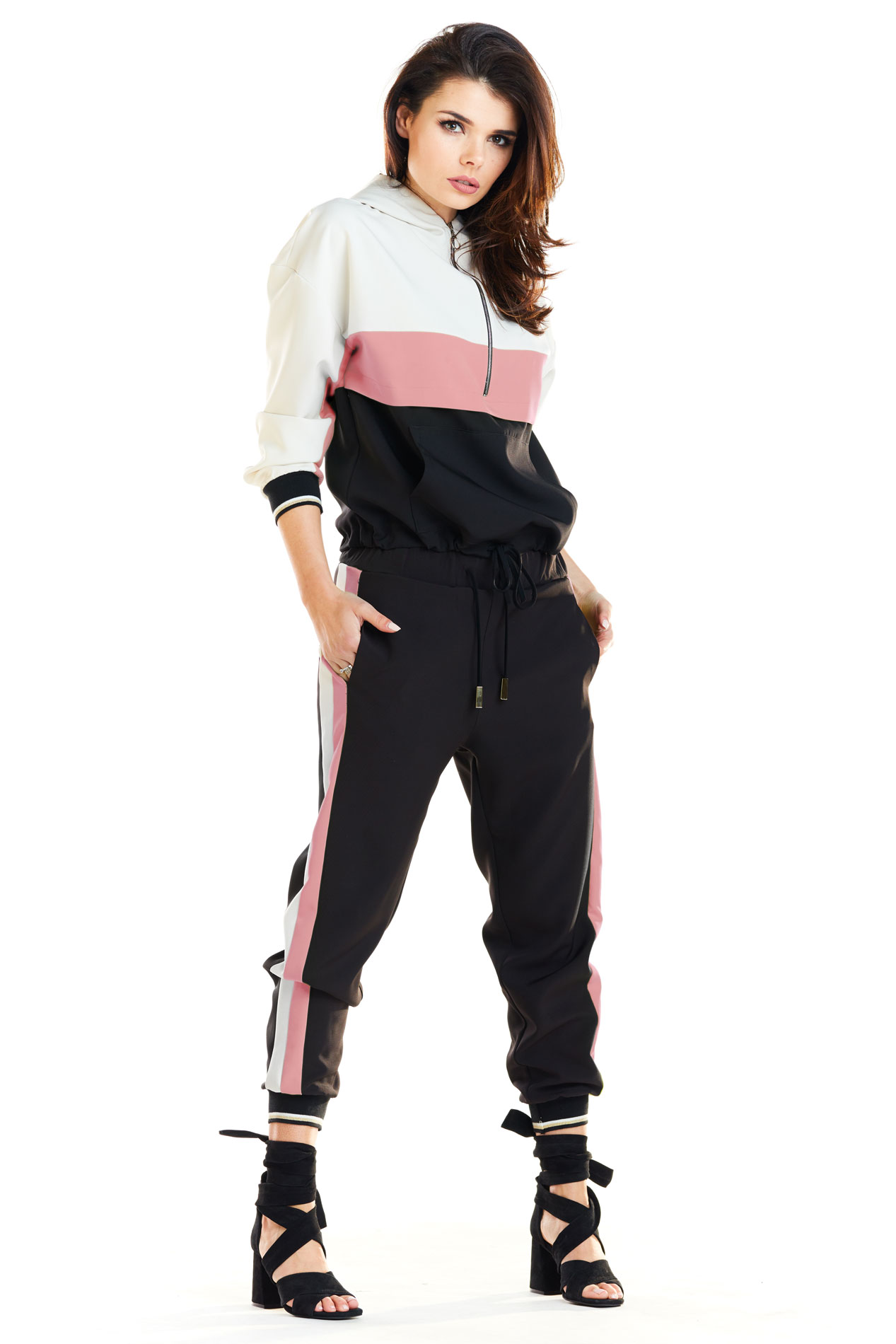 Awama Woman's Hoodie A265 Pink
