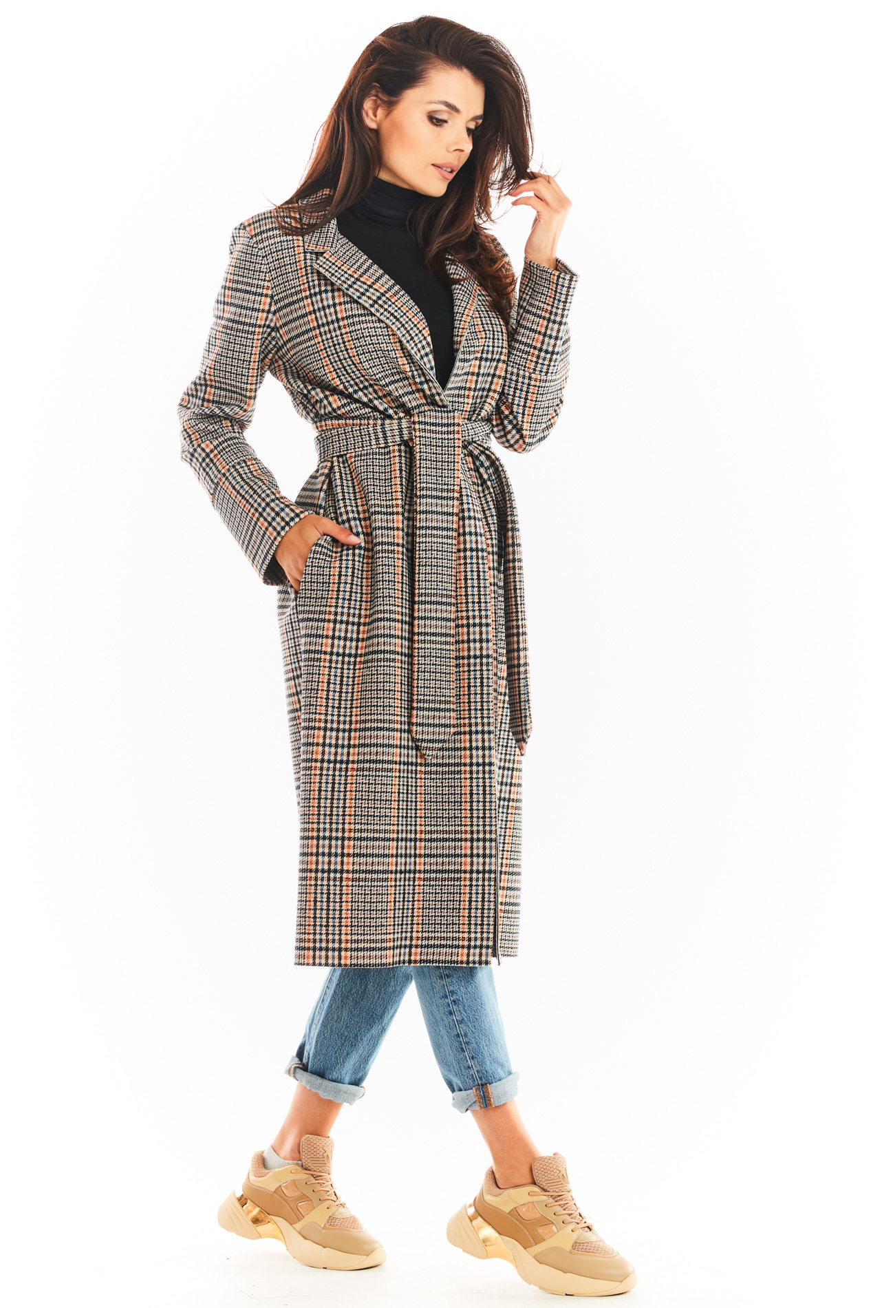 Awama Woman's Coat A368 Navy Blue
