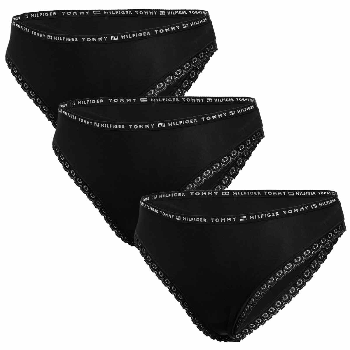 Levně 3PACK dámské kalhotky Tommy Hilfiger černé (UW0UW02825 0R7)
