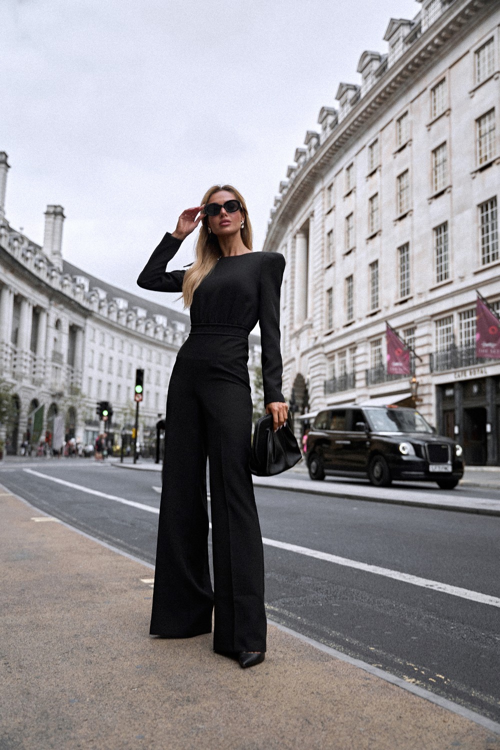 Made Of Emotion Woman's Padded shoulder jumpsuit - black