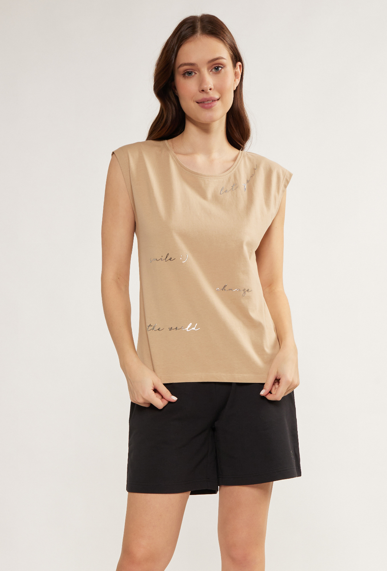 MONNARI Woman's Blouses Cotton T-Shirt With Inscription