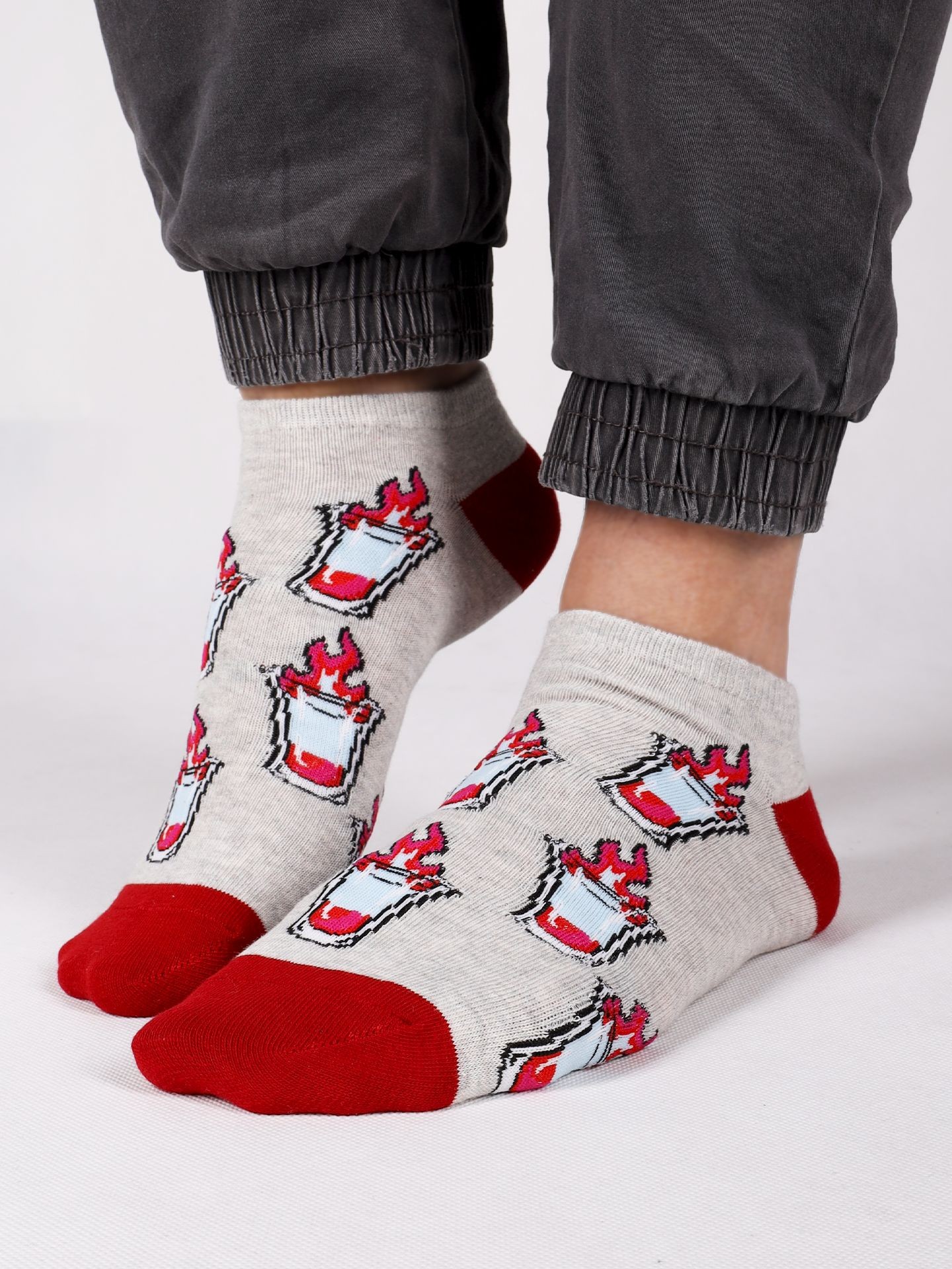Levně Yoclub Man's Ankle Funny Cotton Socks Pattern 3 Colours