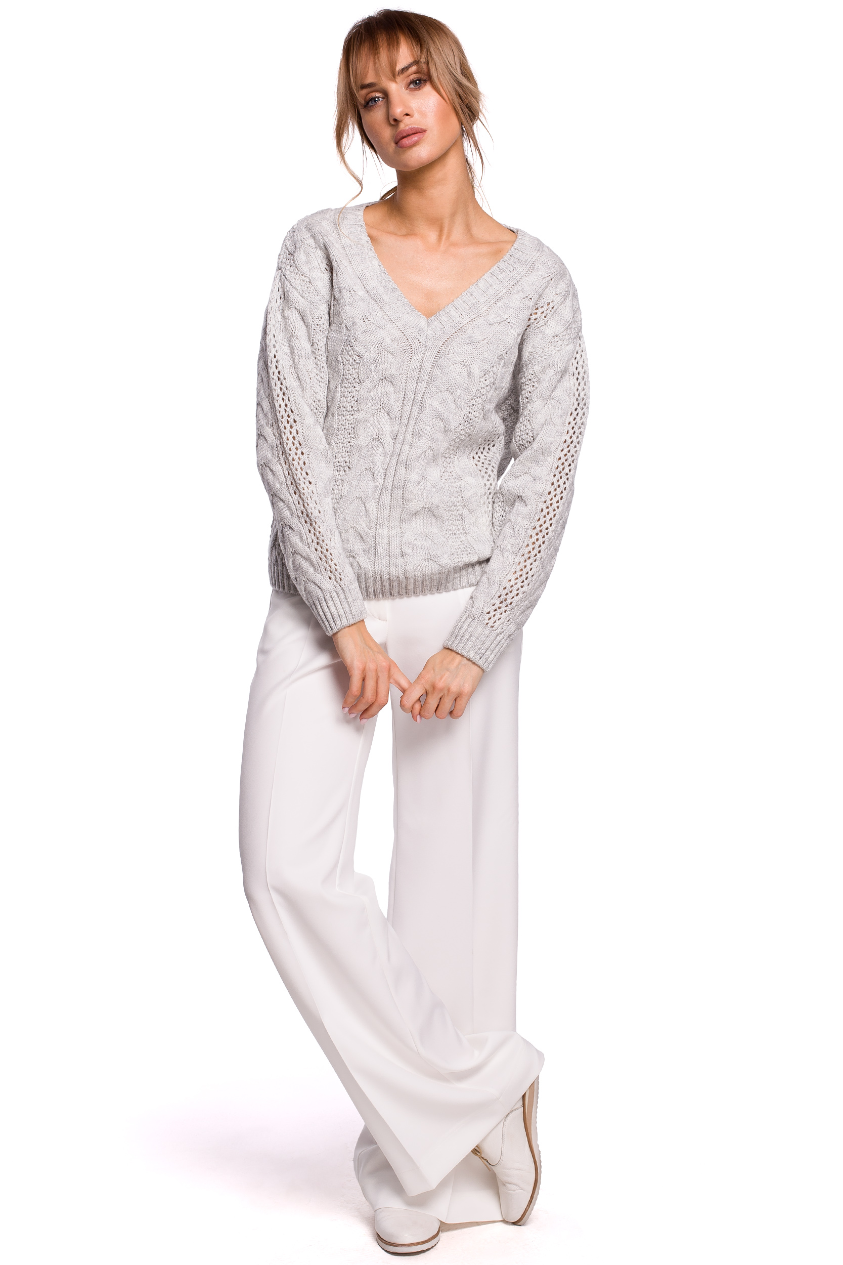 Made Of Emotion Woman's Pullover M510 Grey