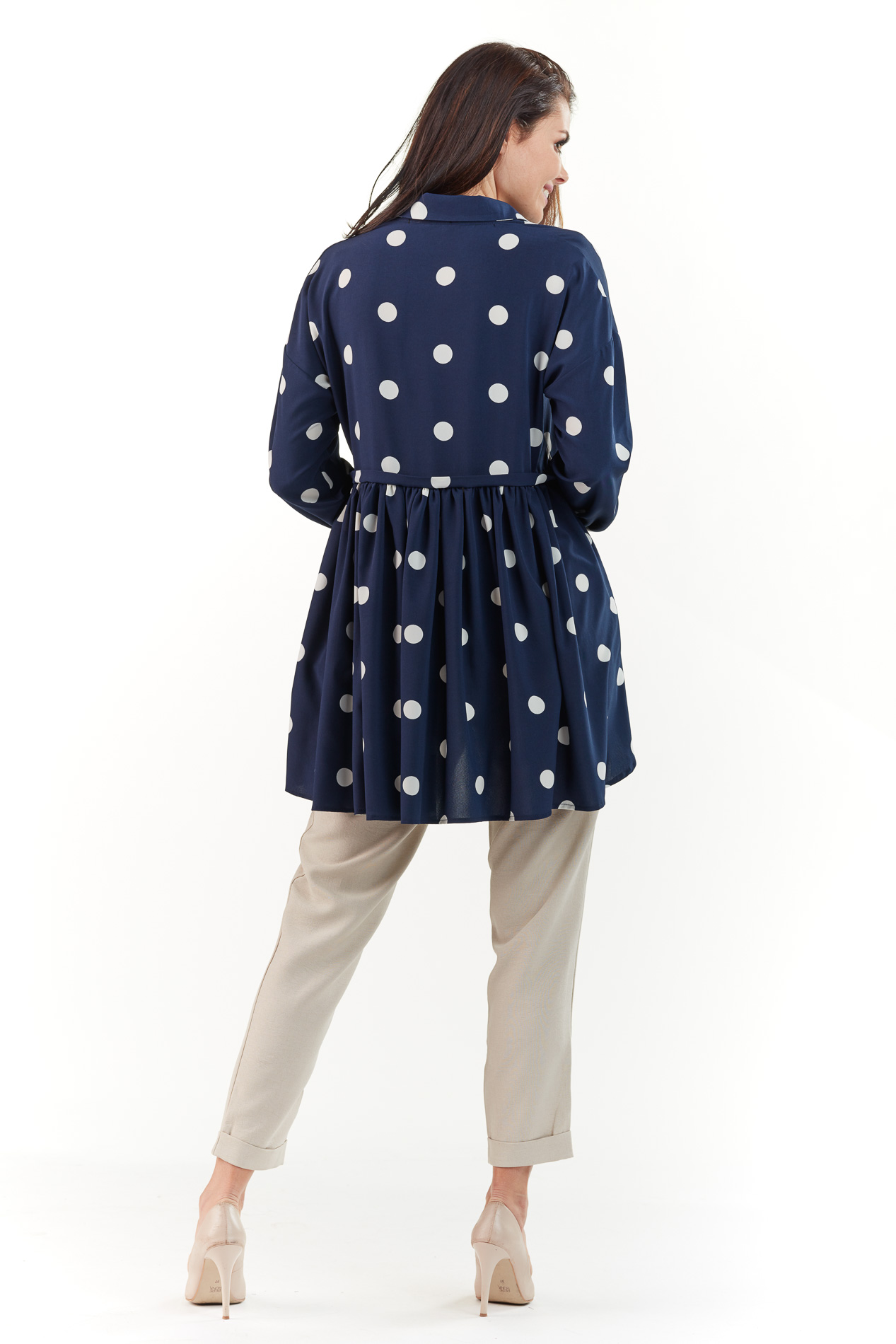 Awama Woman's Shirt A217 Navy Blue