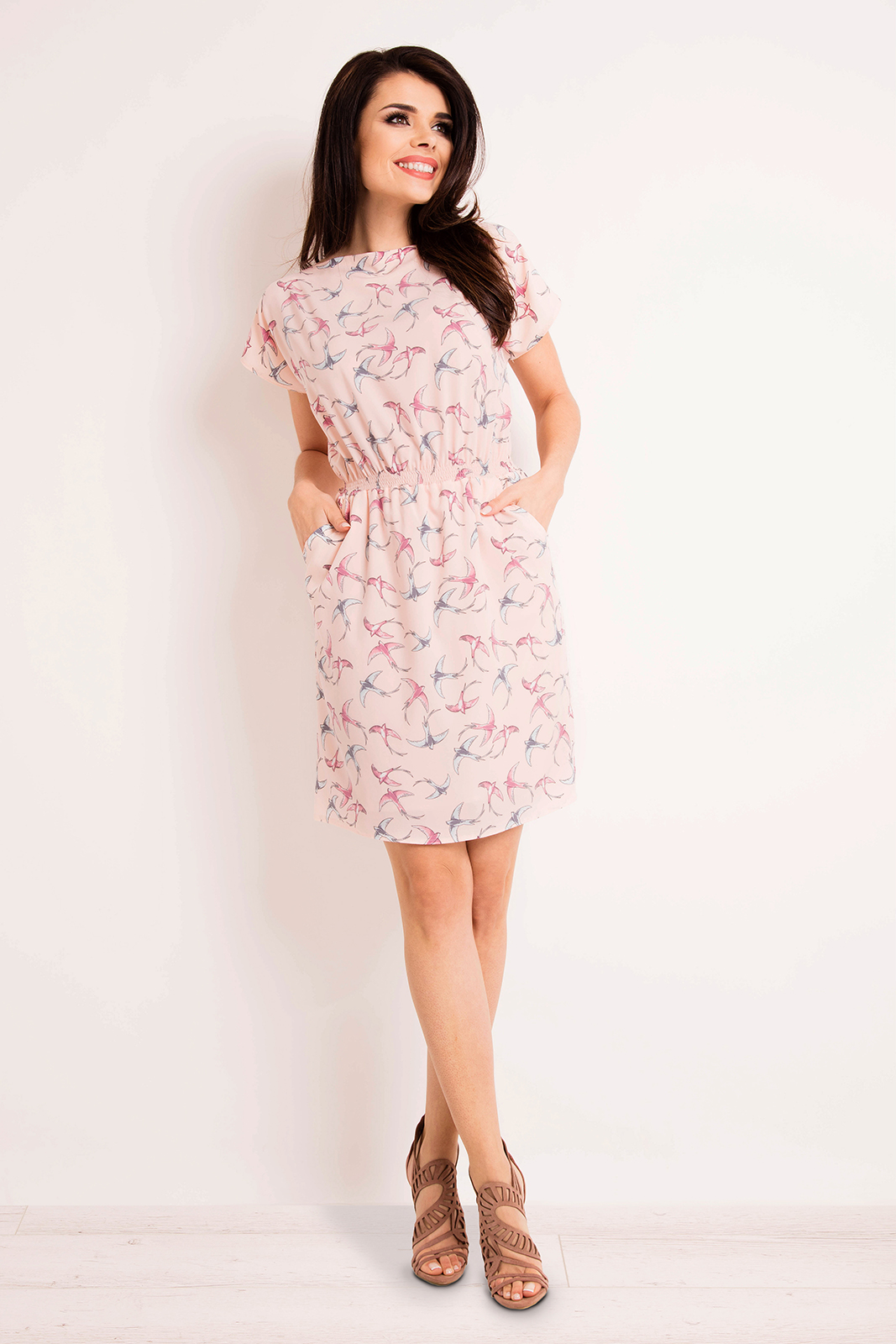 Levně Infinite You Woman's Dress M124 Pink/Pattern
