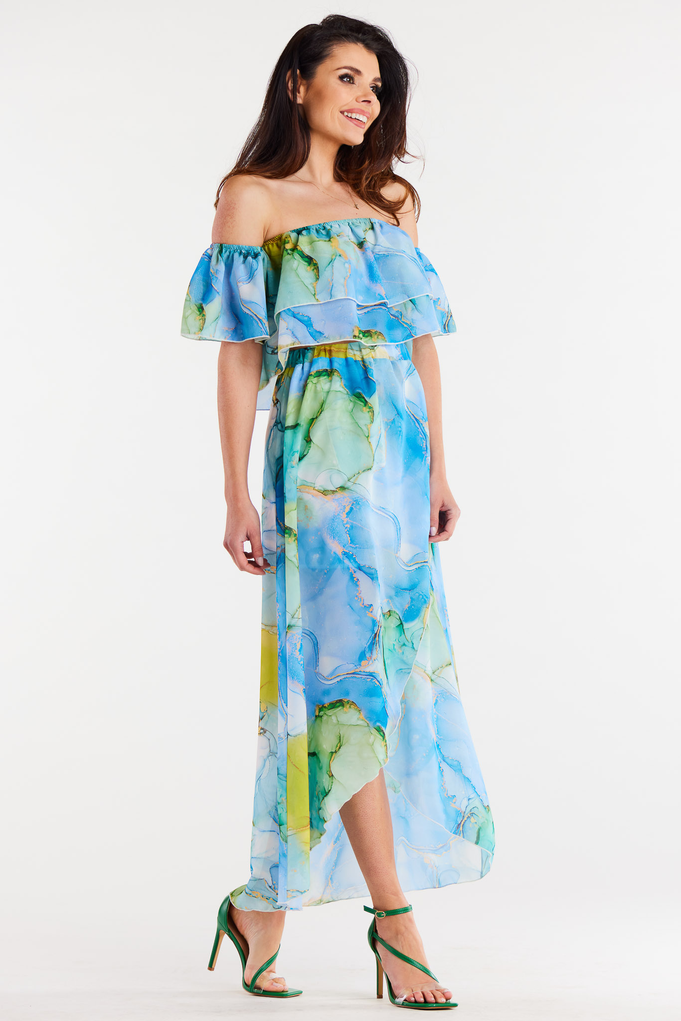 Awama Woman&#039;s Skirt A512 Blue/Pattern