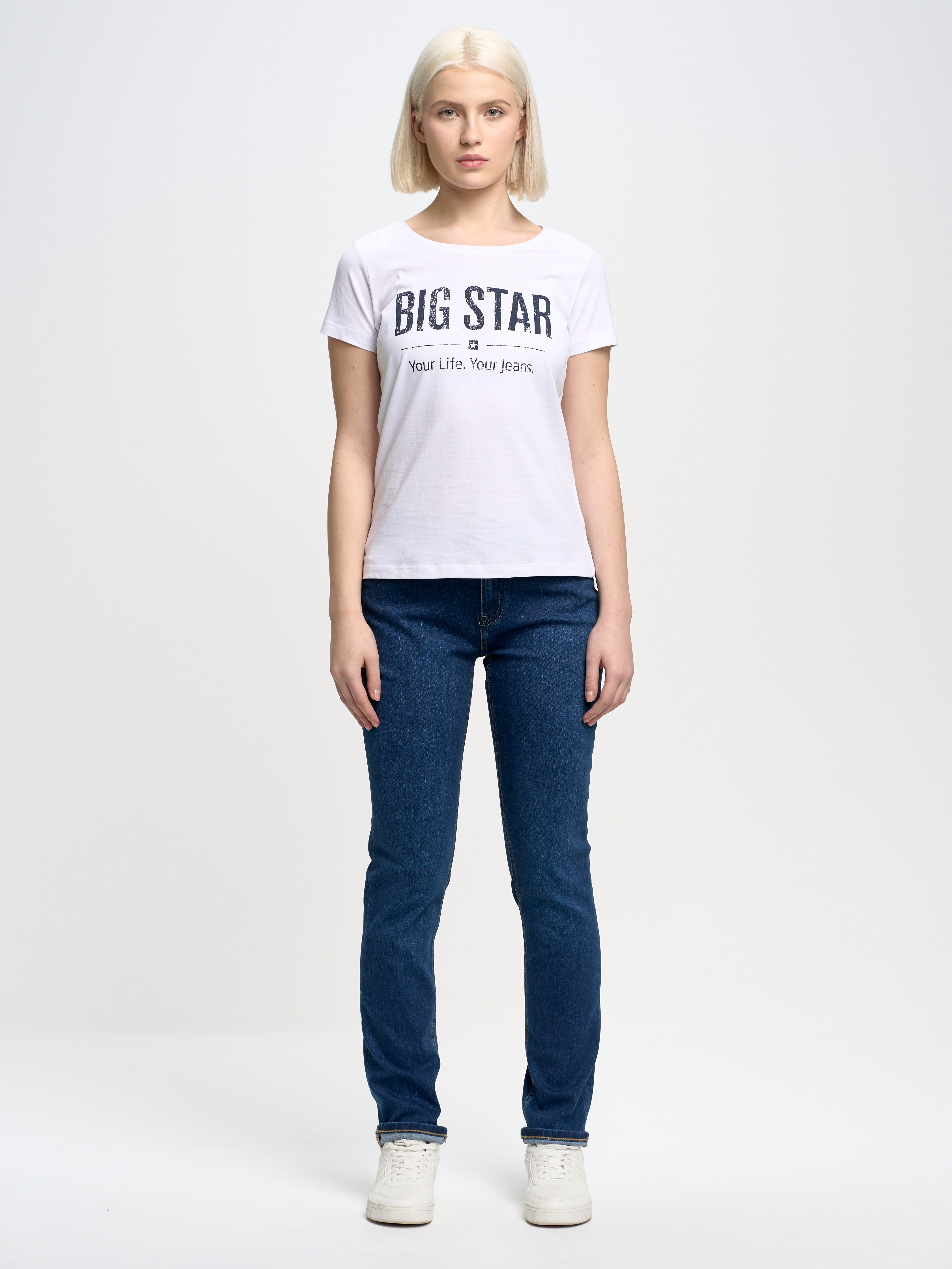 Damen T-Shirt Big Star White