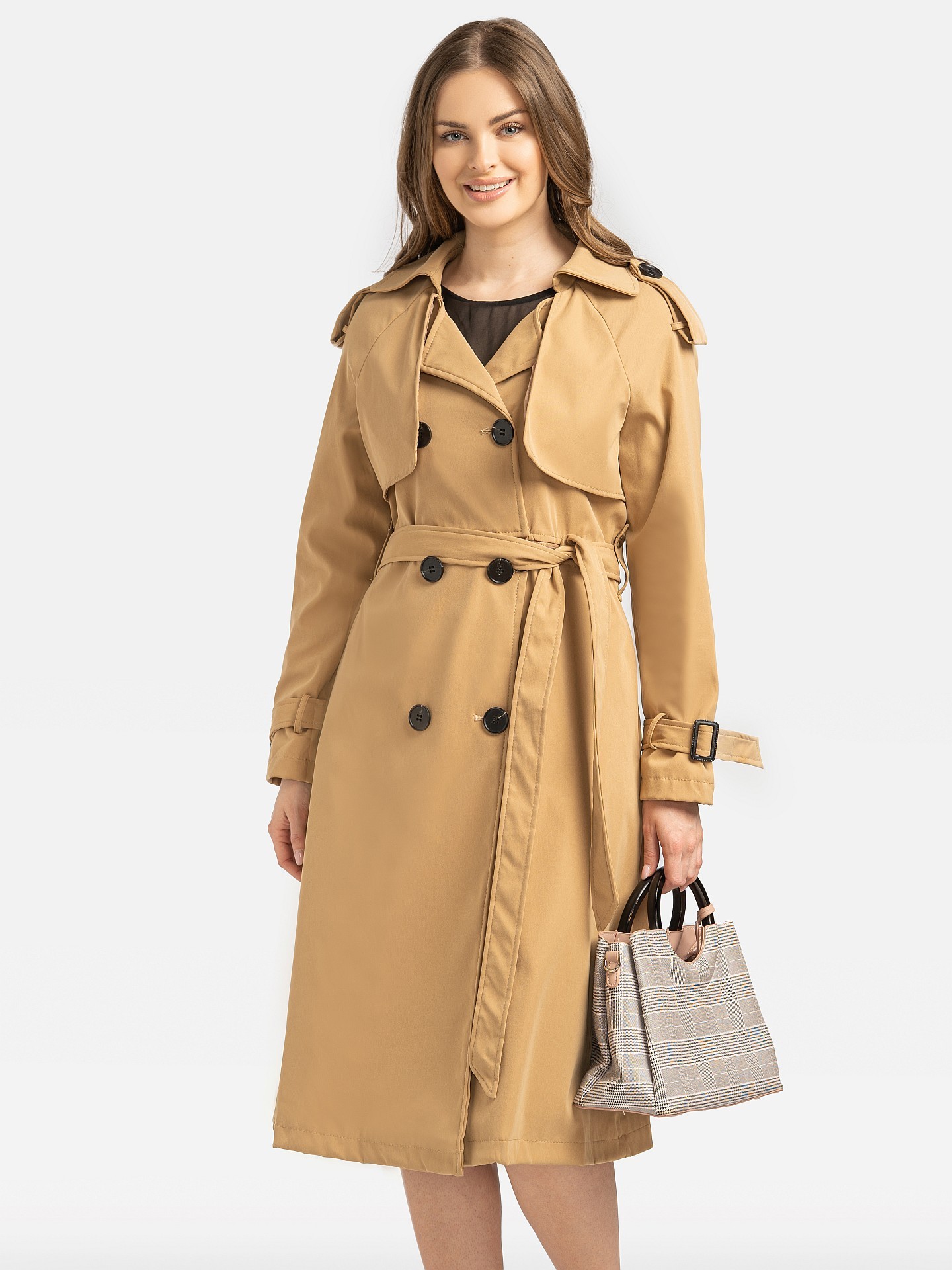 Дамски тренчкот с подвижна долна част