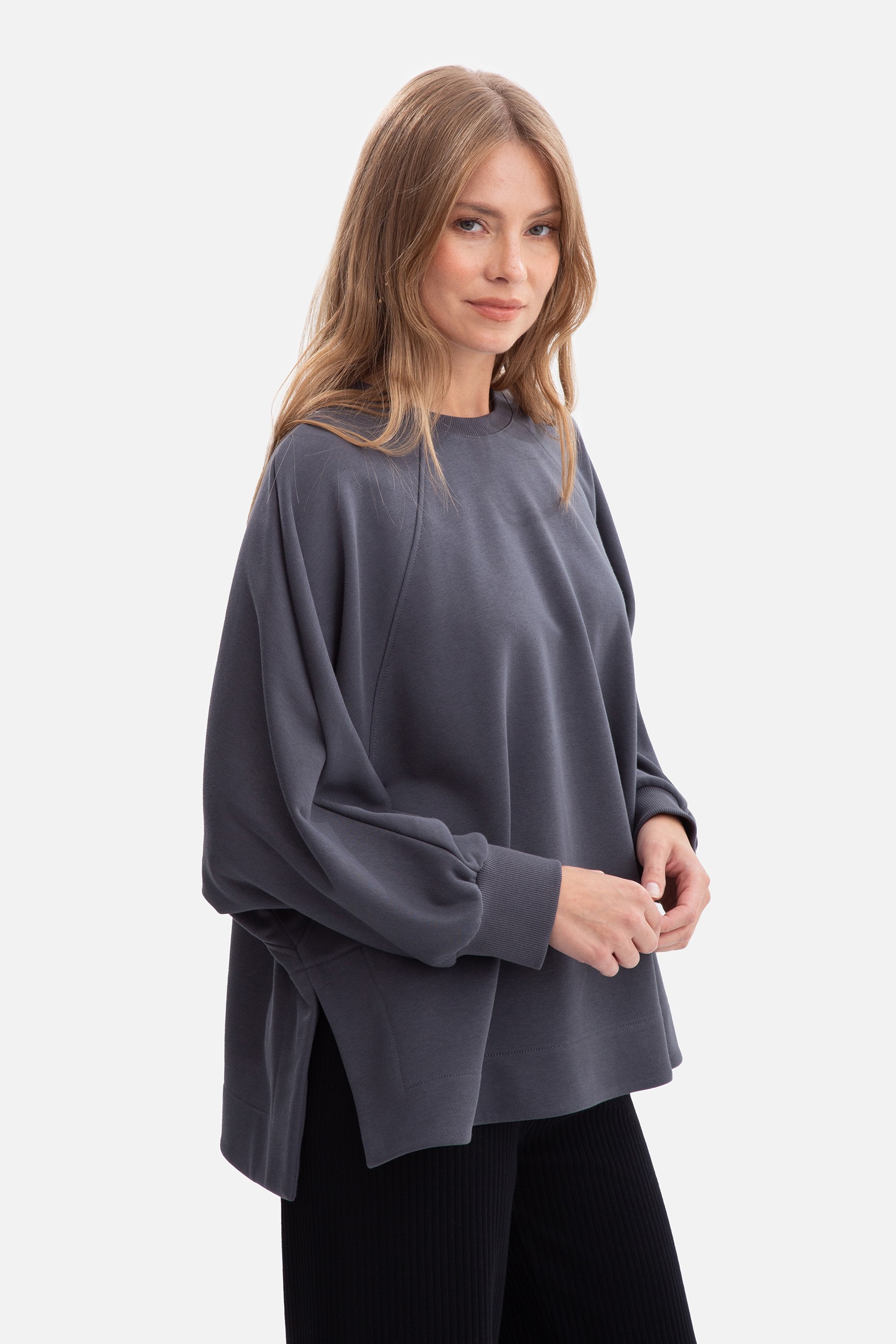 BeWear Woman's Knit relaxed fit sweatshirt - steel