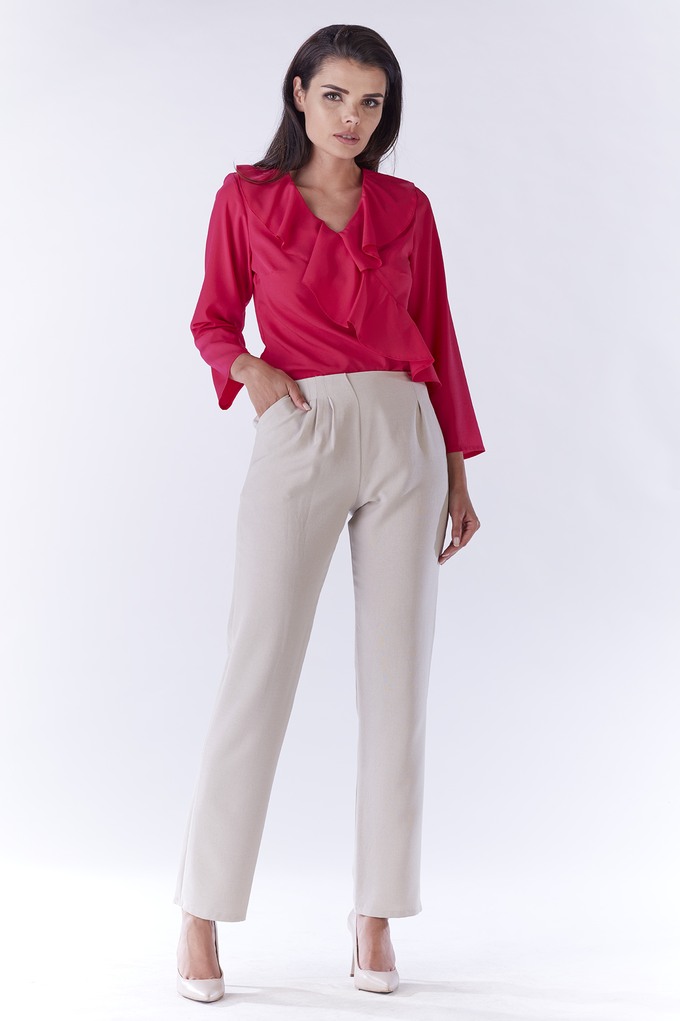 Awama Woman's Blouse A189 Pink/Fuchsia