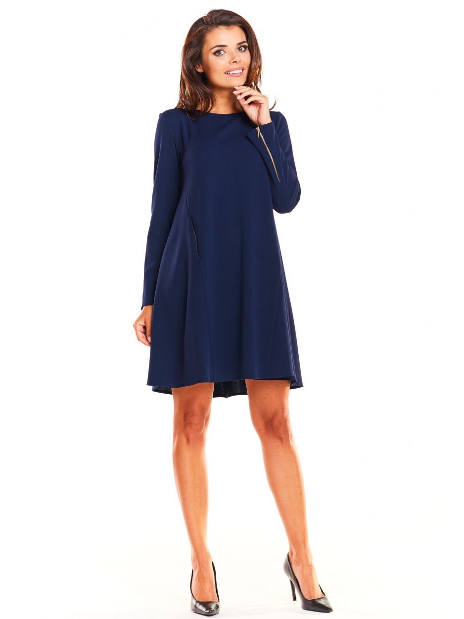 Awama Woman's Dress A661 Navy Blue