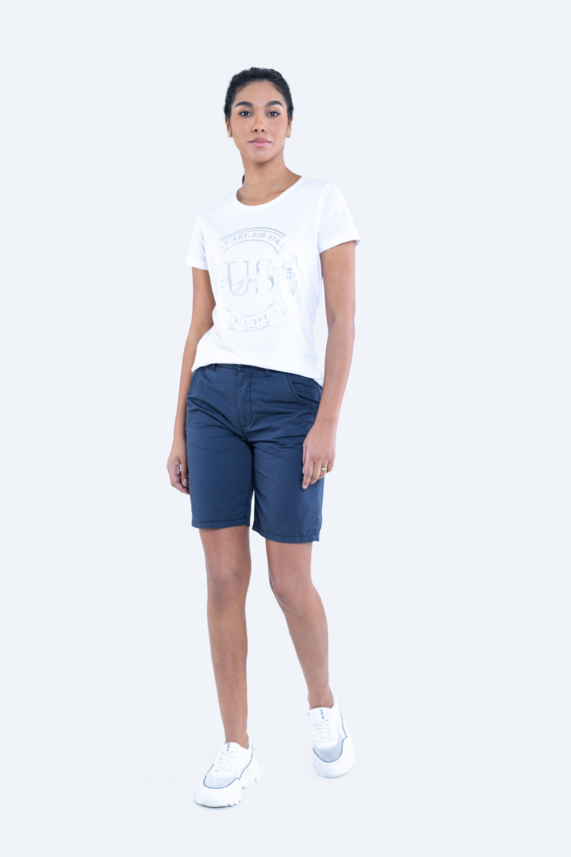 Big Star Woman's Bermuda shorts Shorts 111272 Light blue-404