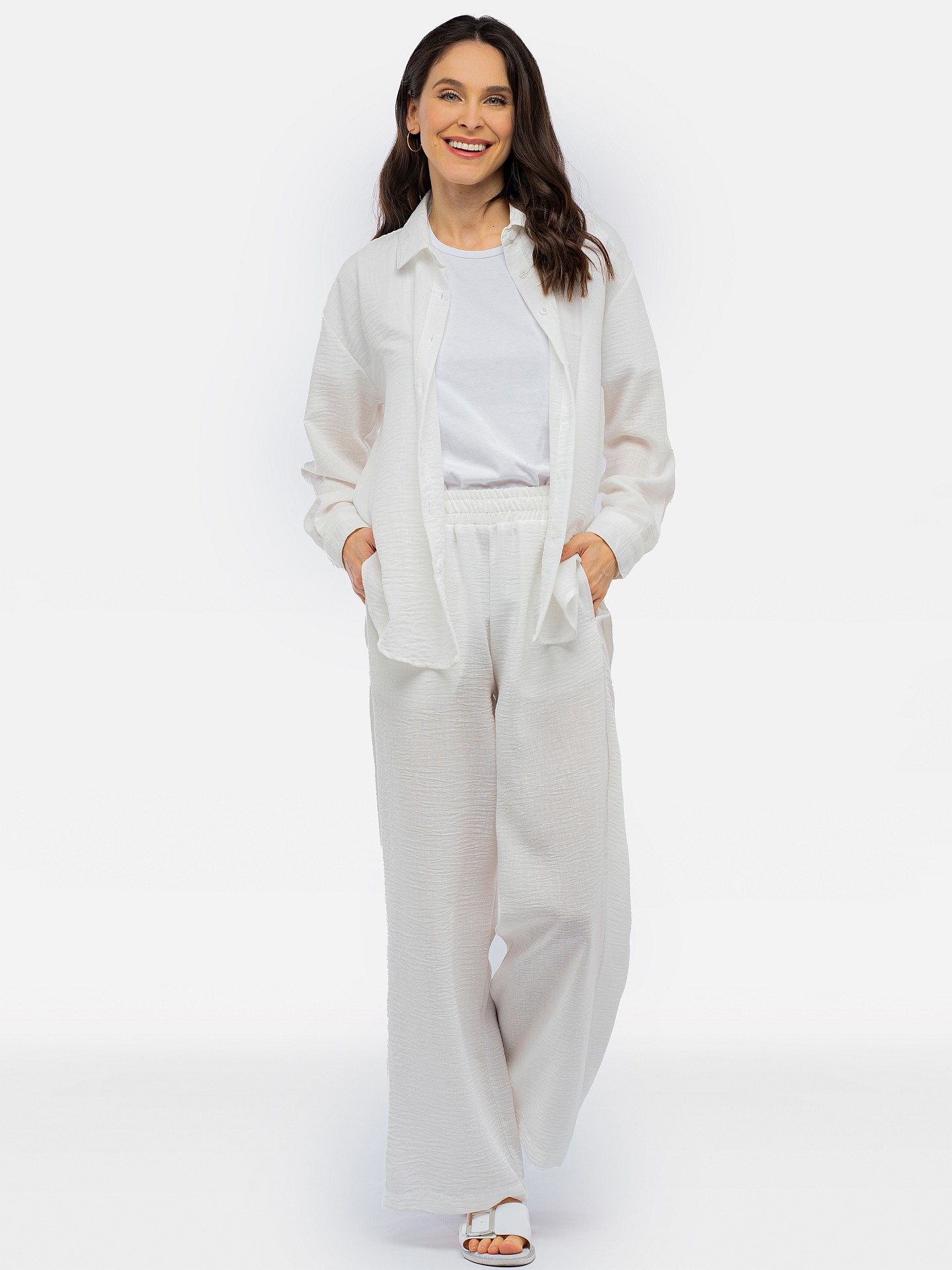 PERSO Woman's Women's cotton set – shirt and trousers