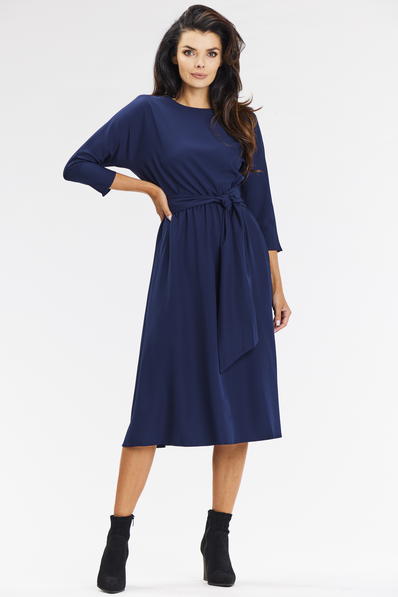 Awama Woman's Dress A662 Navy Blue