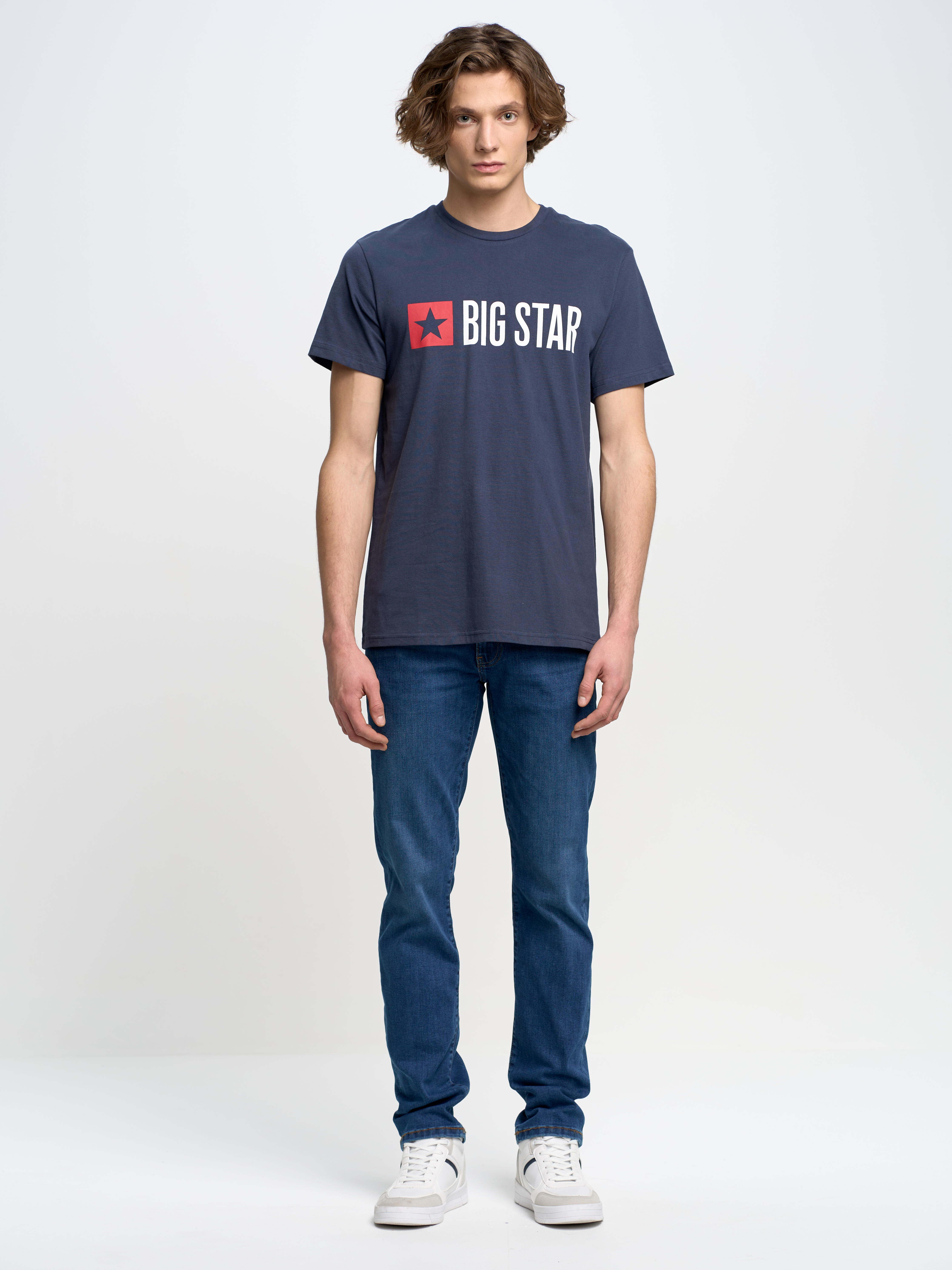 Big Star Man's T-shirt_ss T-shirt 151997 Blue Tricotate-403