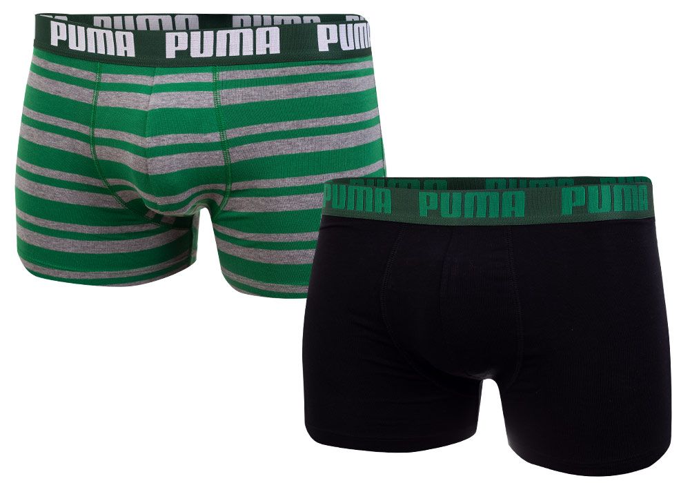 Sada dvou pánských boxerek v černé a zelené barvě Puma