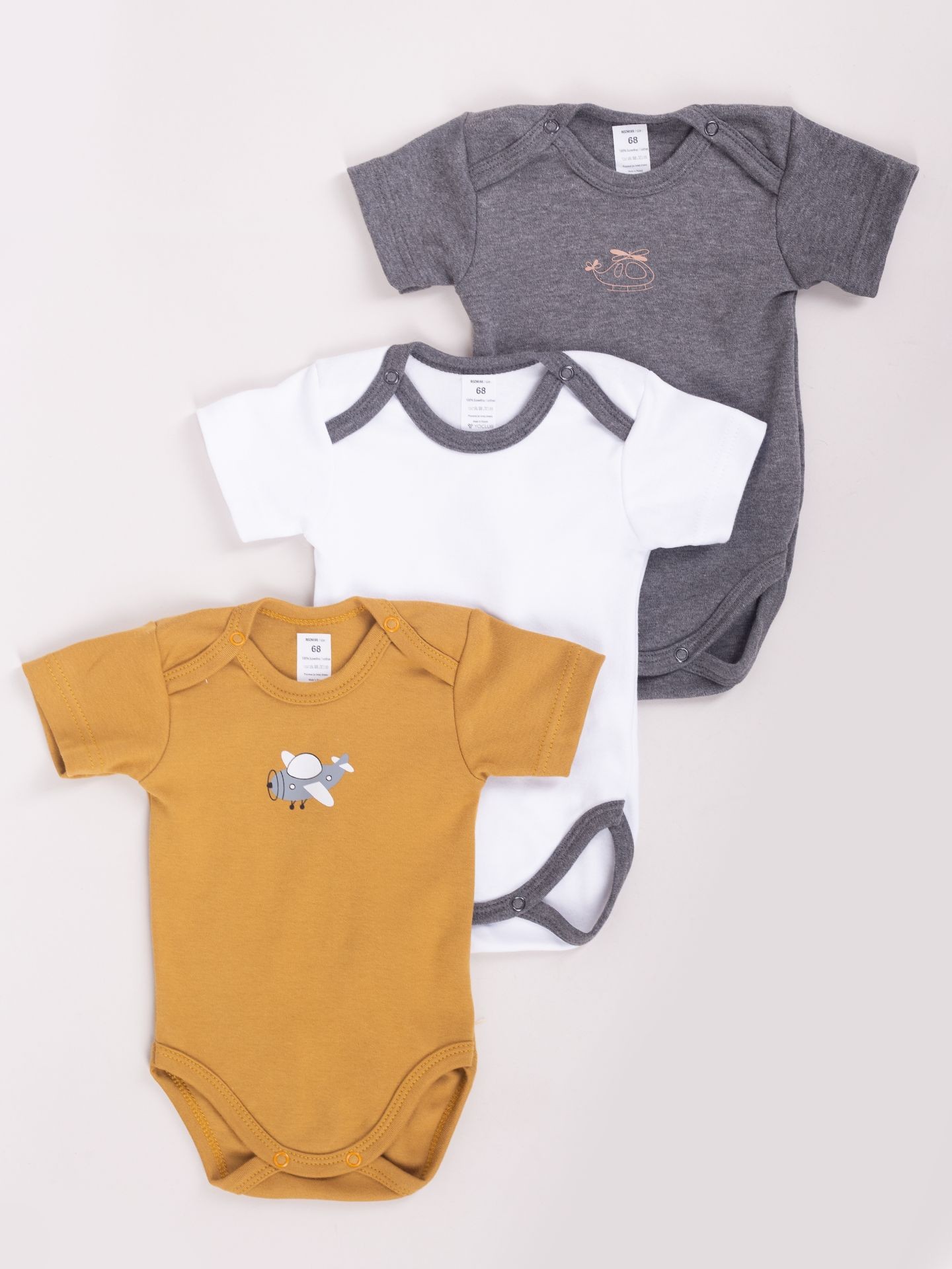 Yoclub Kids's Bodysuits With Airplanes 3-Pack BOD-0003C-A23K