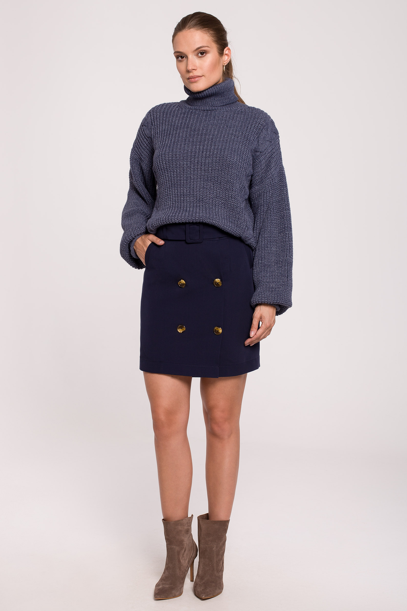 Levně Makover Woman's Skirt K113 Navy Blue
