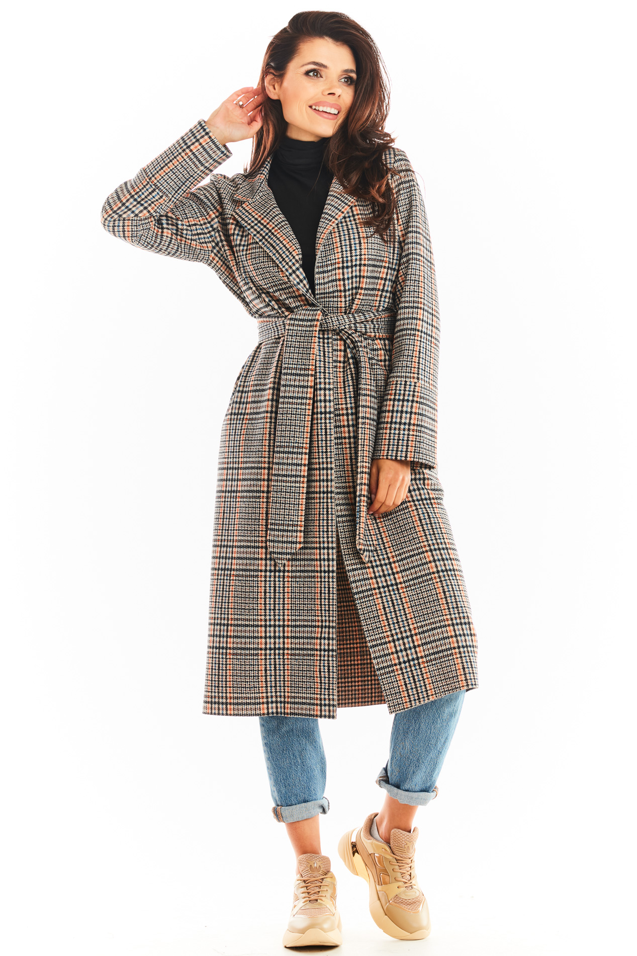 Awama Woman's Coat A368 Navy Blue