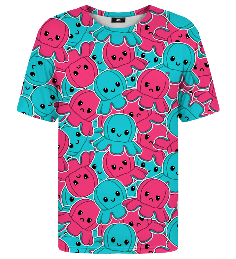 Mr. GUGU & Miss GO Unisex's Happy Sad Octopus T-Shirt Tsh2352