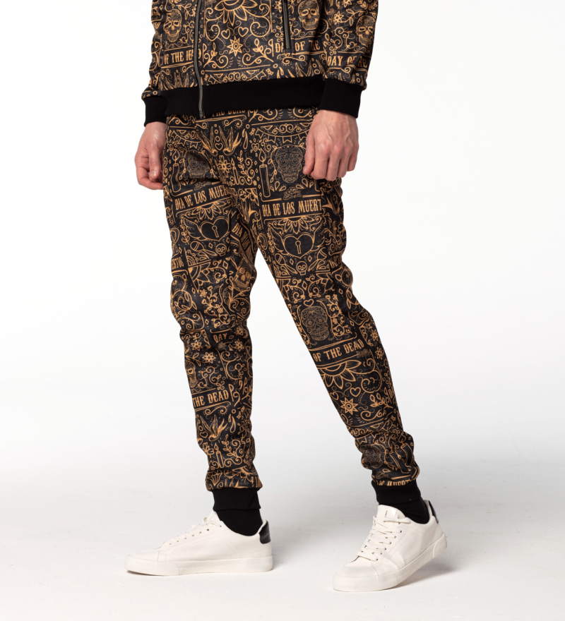Mr. GUGU & Miss GO Man's Day Of Dead Track Pants PNS-W-548 1359