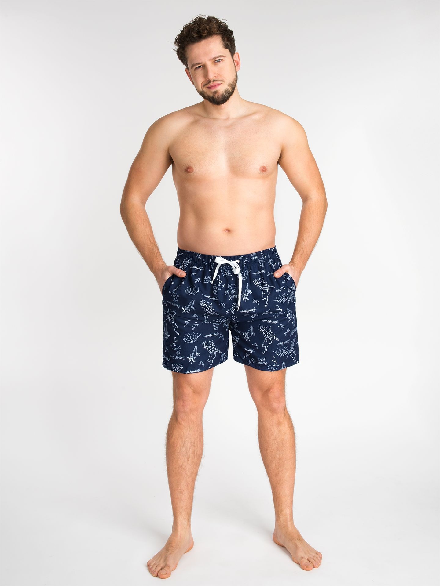 Levně Yoclub Man's Swimsuits Men's Beach Shorts P2 Navy Blue