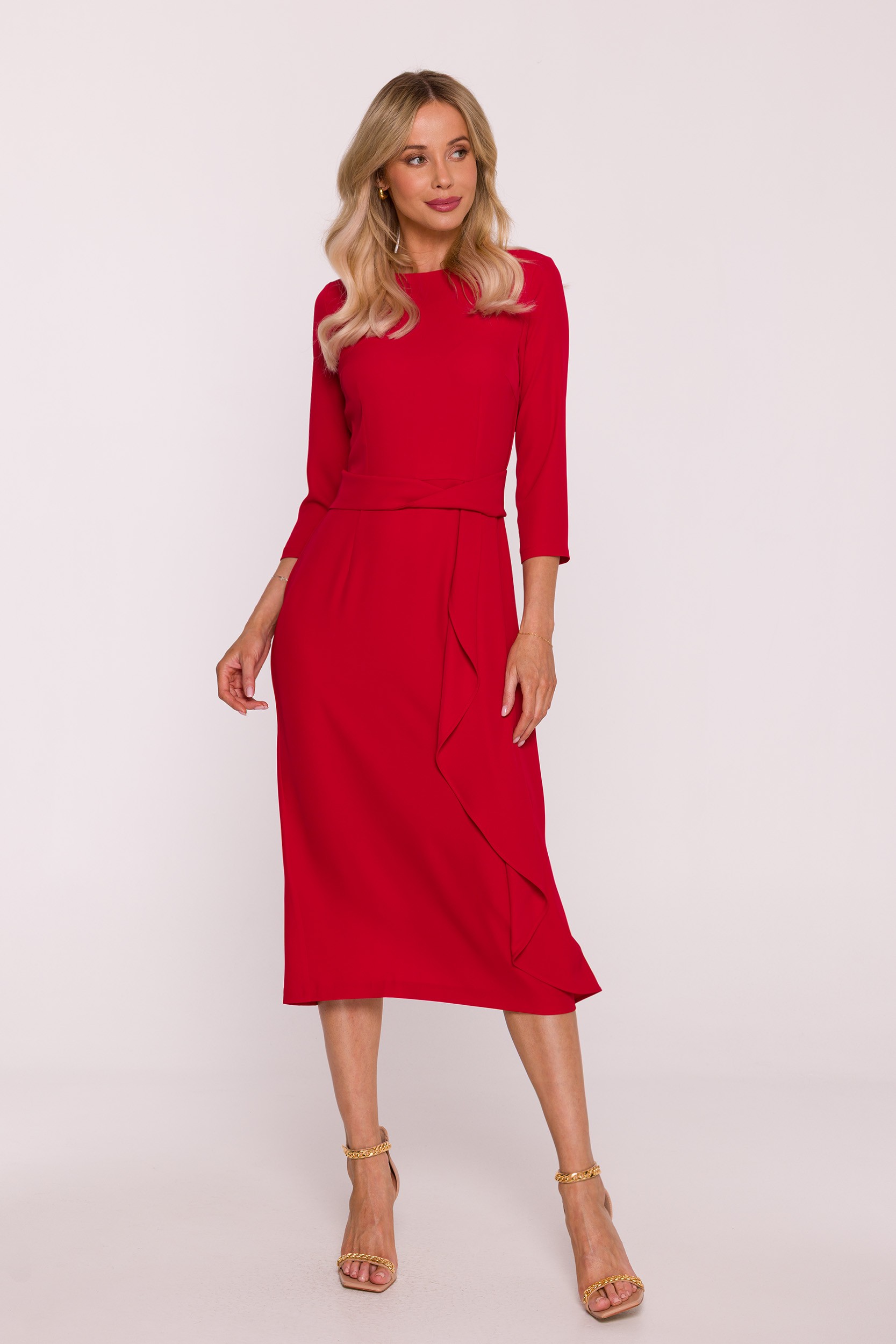 Rochie elegantă de damă cu volane decorative