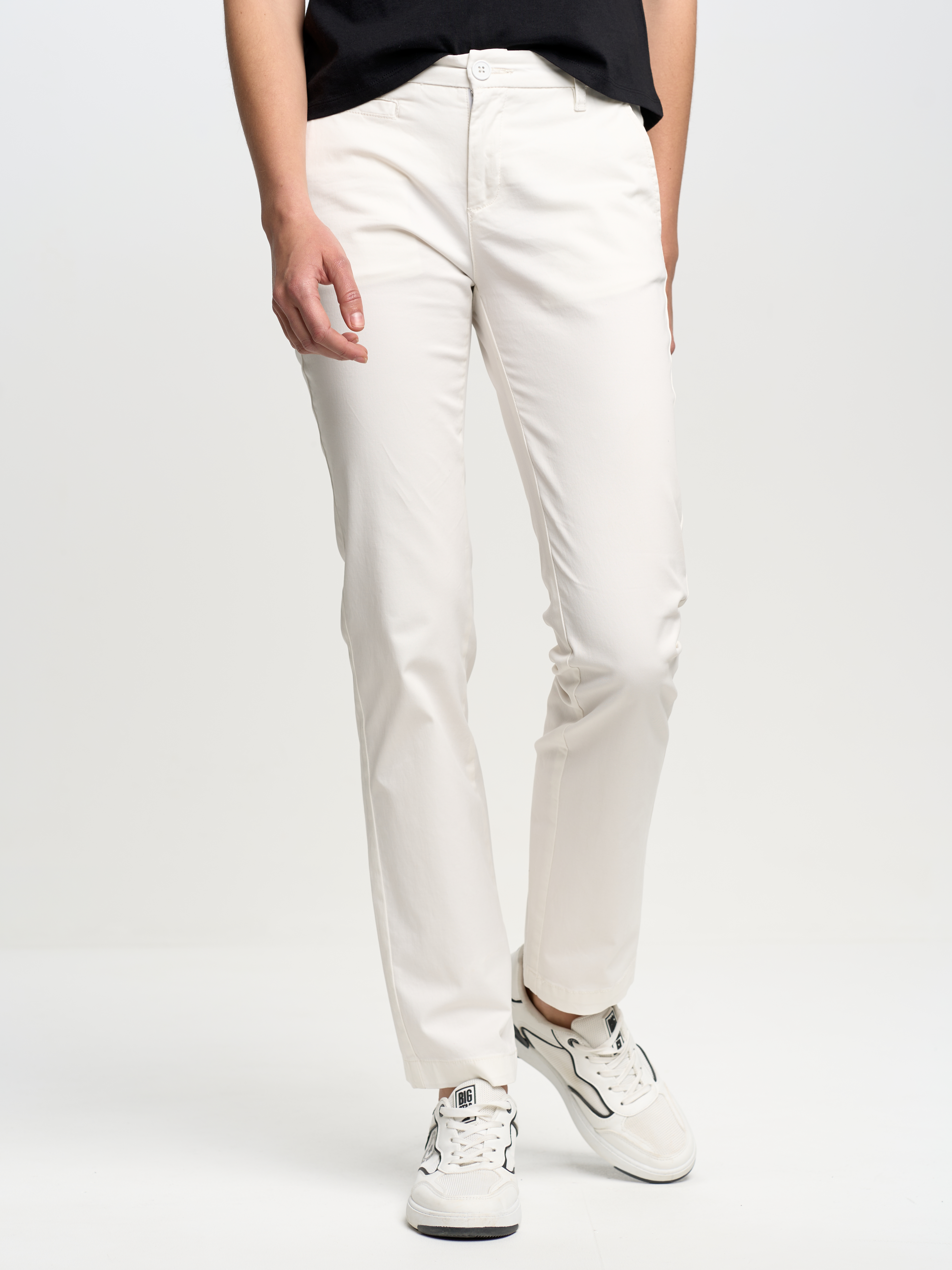 Big Star Woman's Chinos Trousers 190069 Cream 101