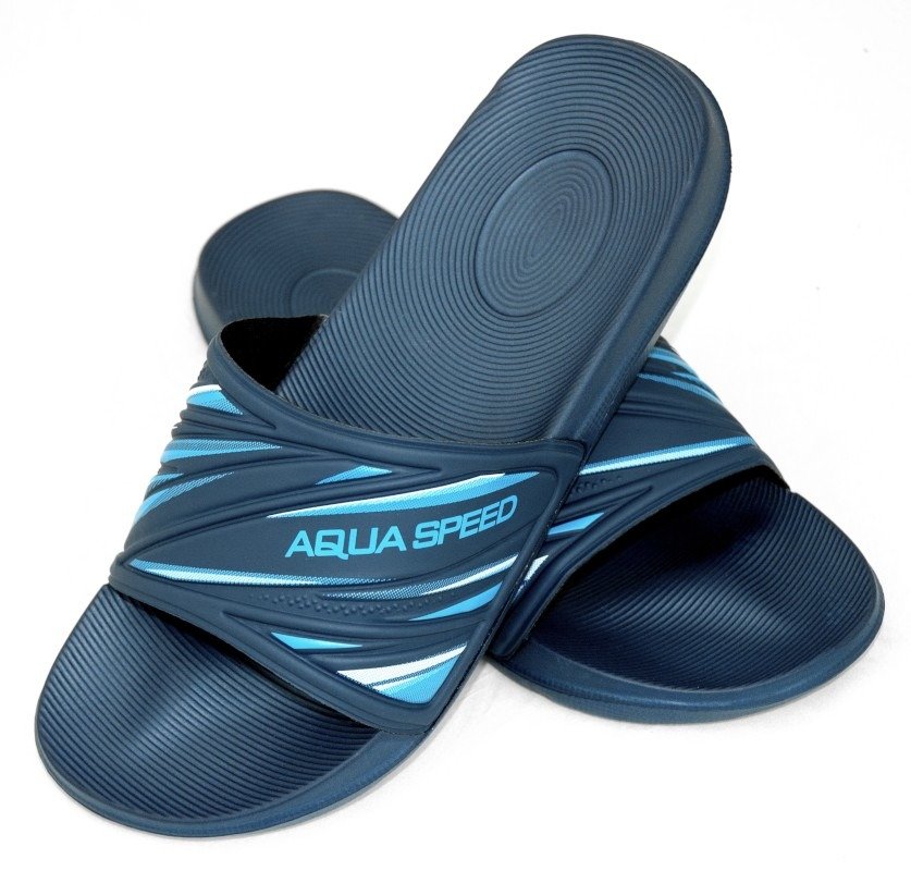 Levně AQUA SPEED Pánské boty do bazénu Idaho Námořnická modrá/modrá vzor 10