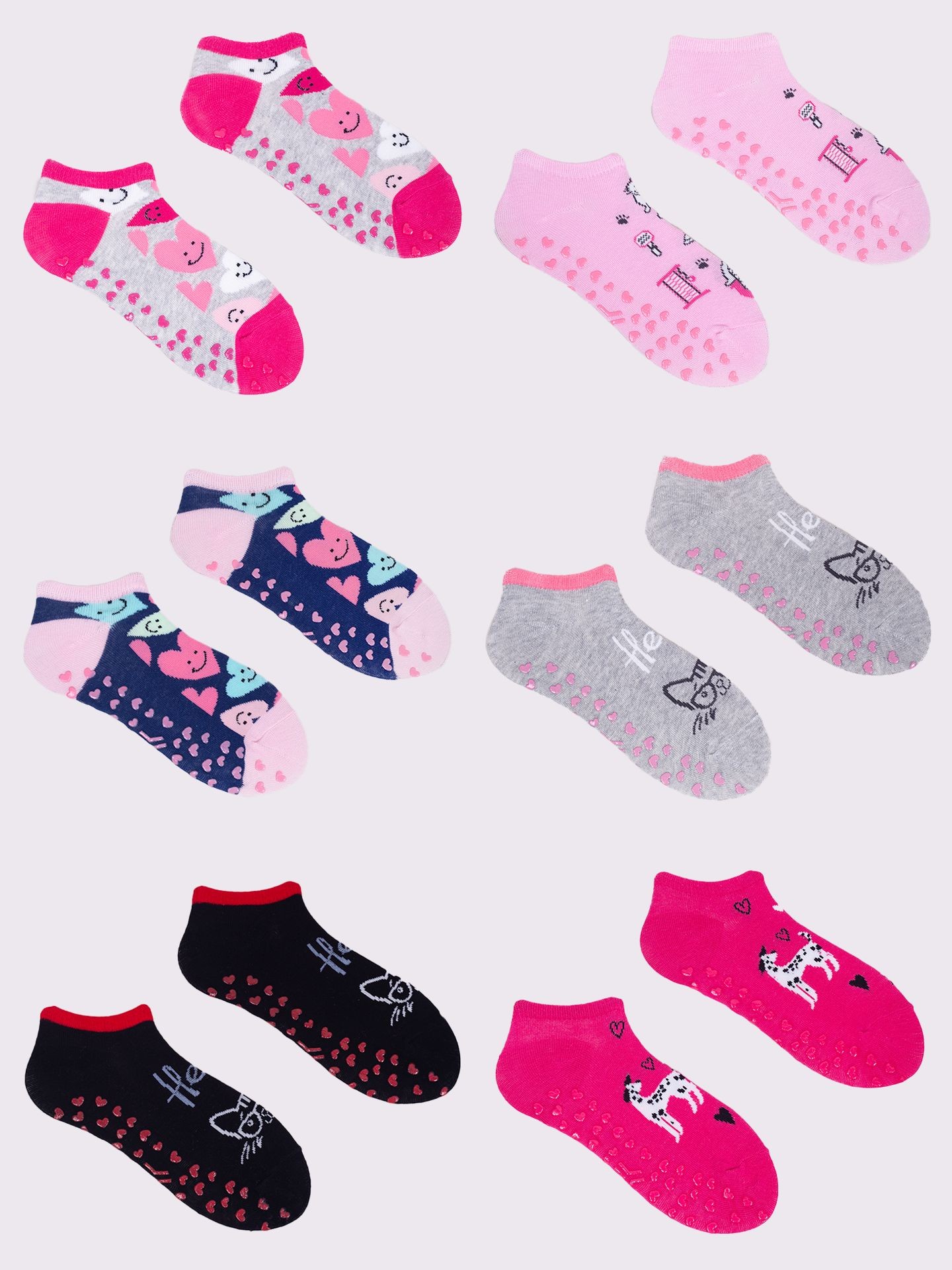 Levně Yoclub Kids's Girls' Ankle Socks Patterns Colours 6-Pack