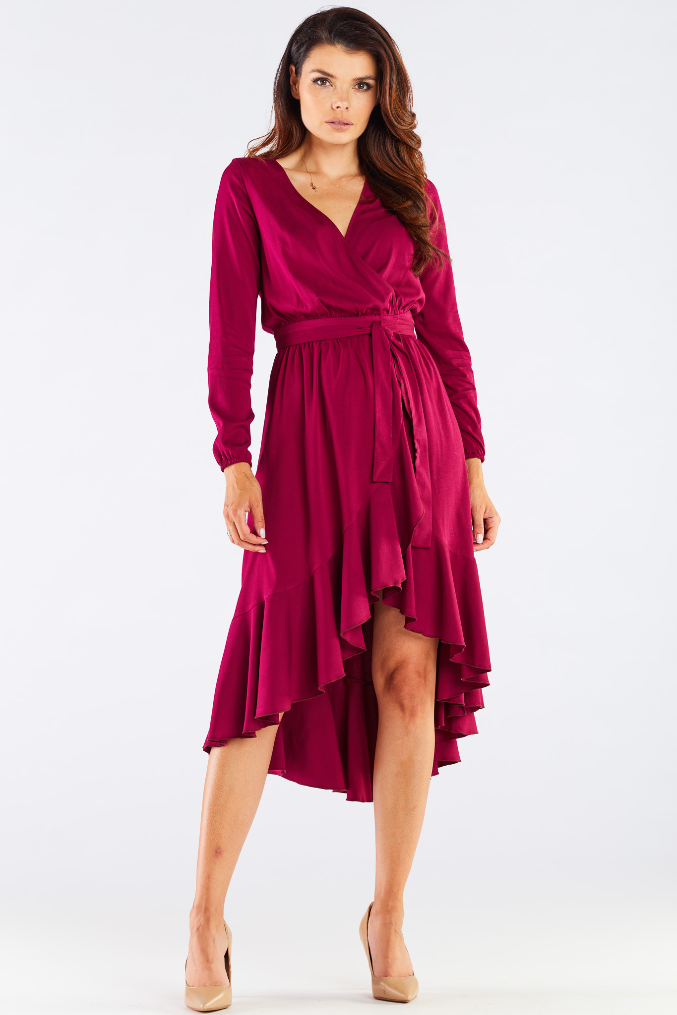 Awama Woman's Dress A456 Claret