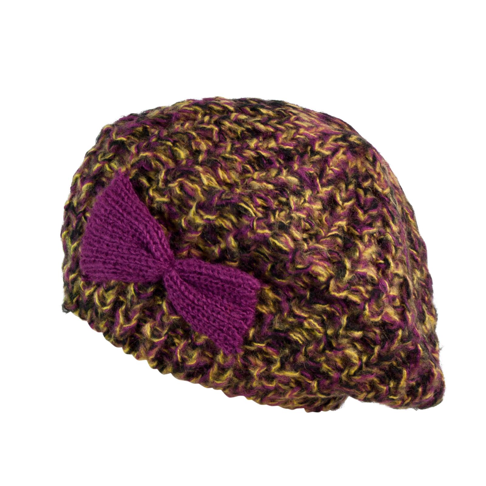 Art Of Polo Woman's Beret Cz2700 Yellow/Violet