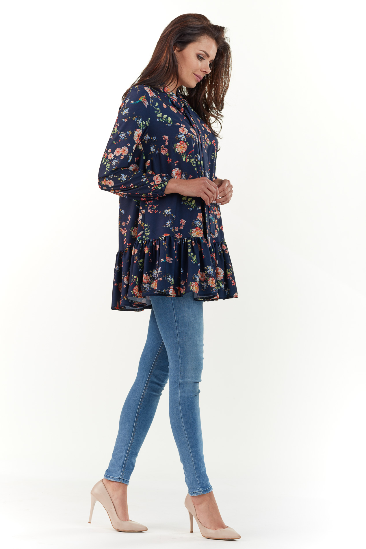 Infinite You Woman's Shirt M165 Navy Blue