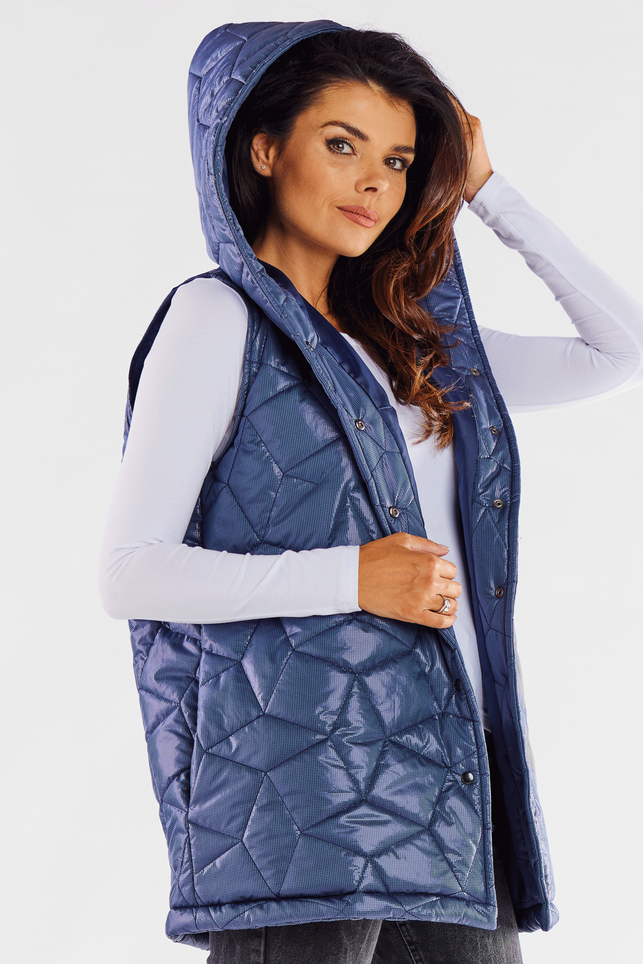 Awama Woman's Vest A539 Navy Blue