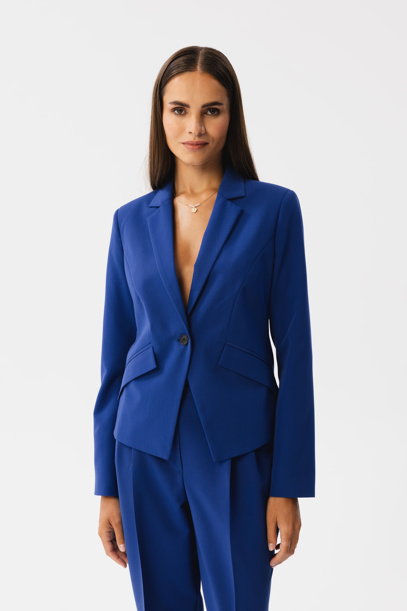 Stylove Woman's Tailored single button blazer - royal blue