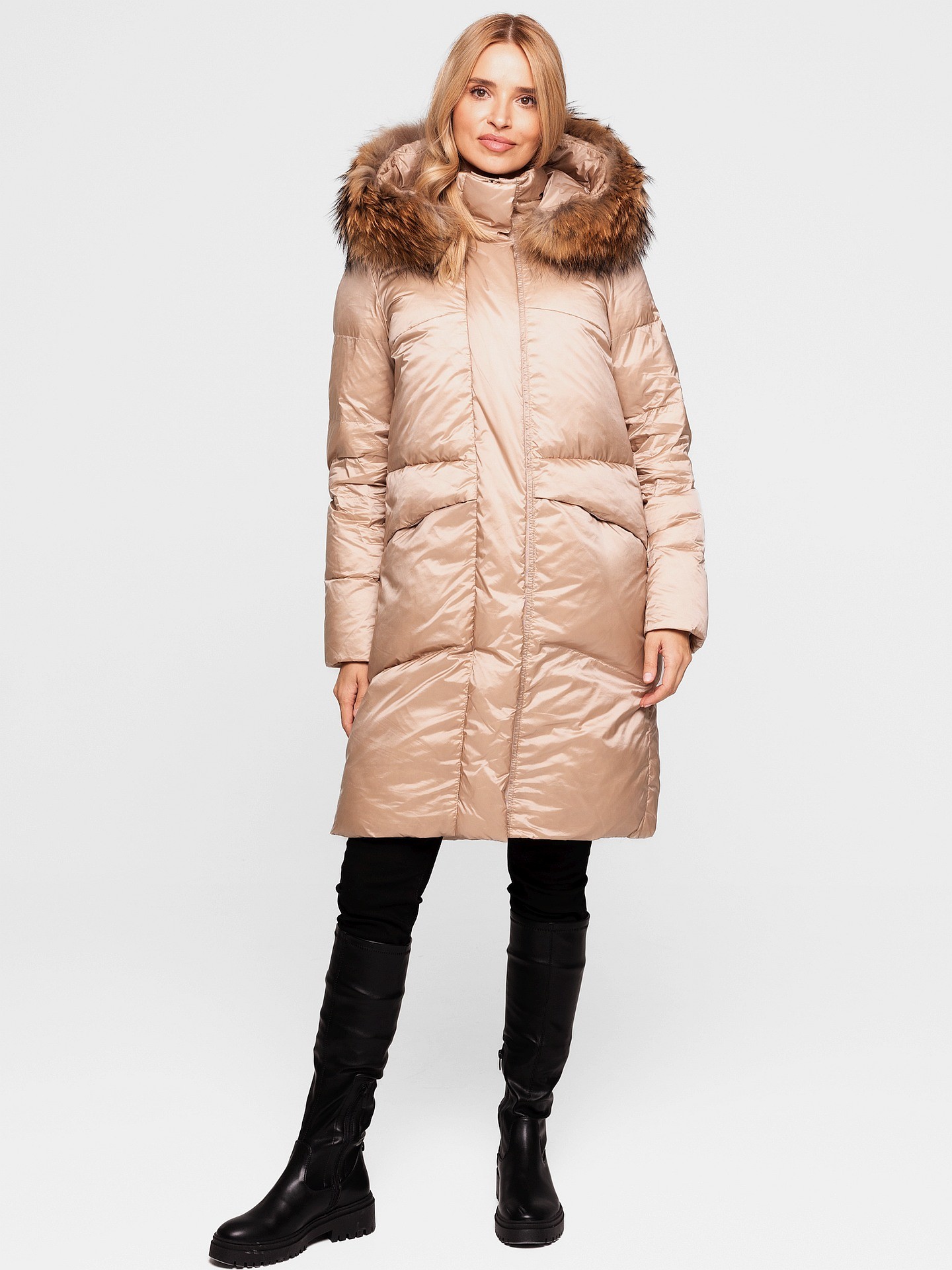 Дамско ватирано яке с естествена кожа