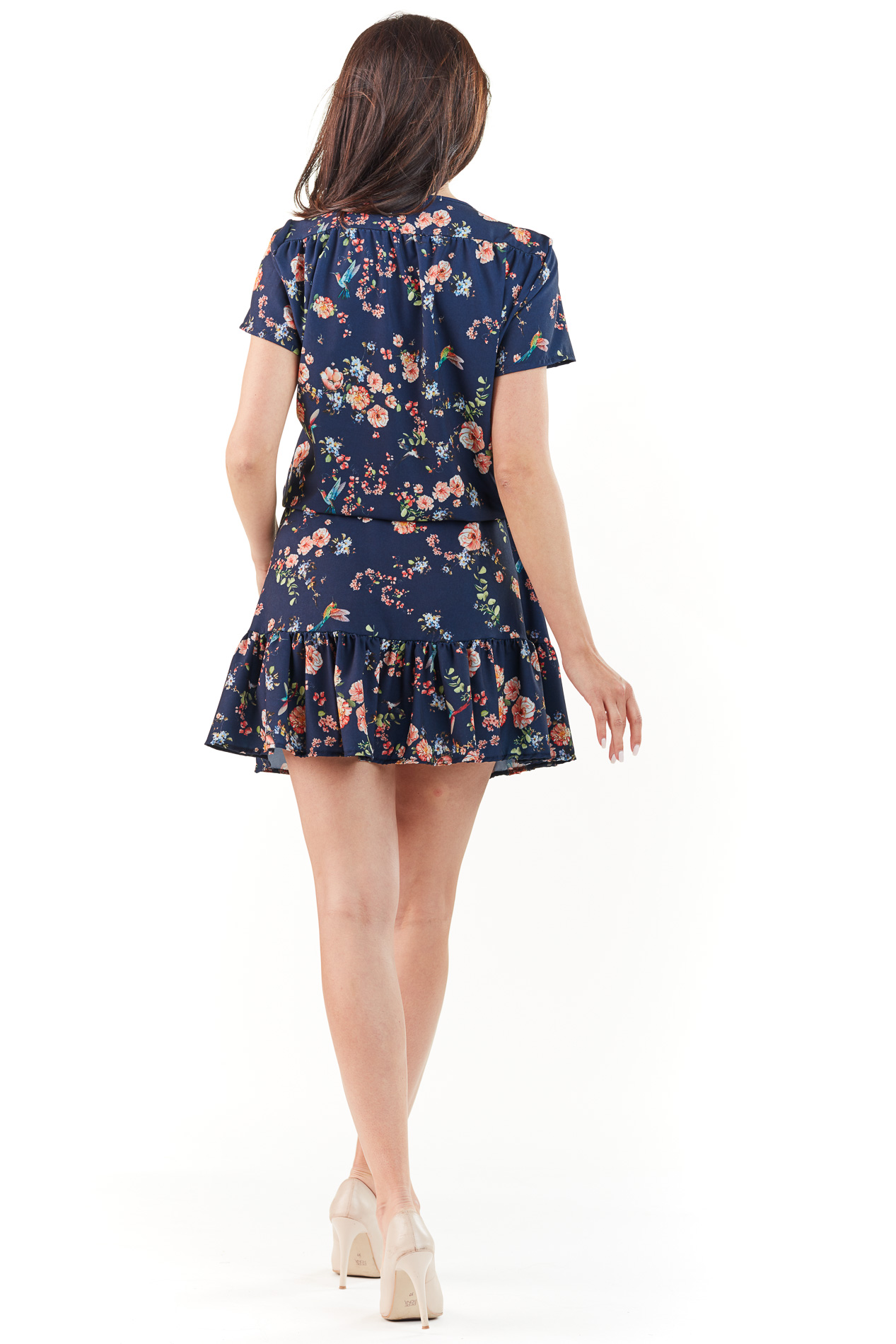 Awama Woman's Dress A230 Navy Blue